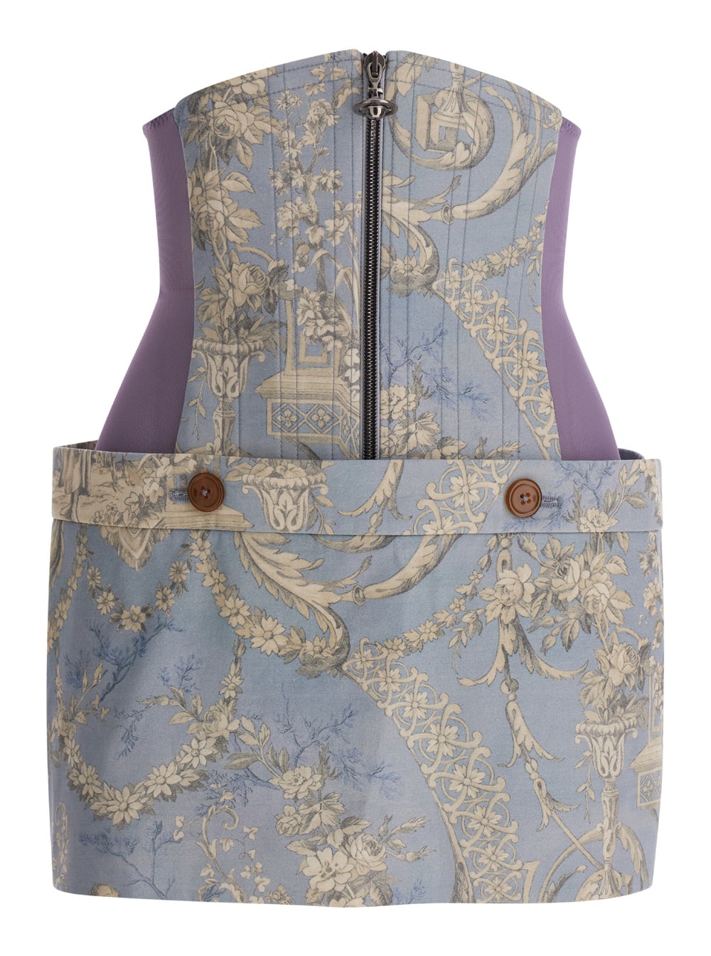 VIVIENNE WESTWOOD LIGHT-BLUE FOAM CORSET SKIRT IN COTTON WOMAN