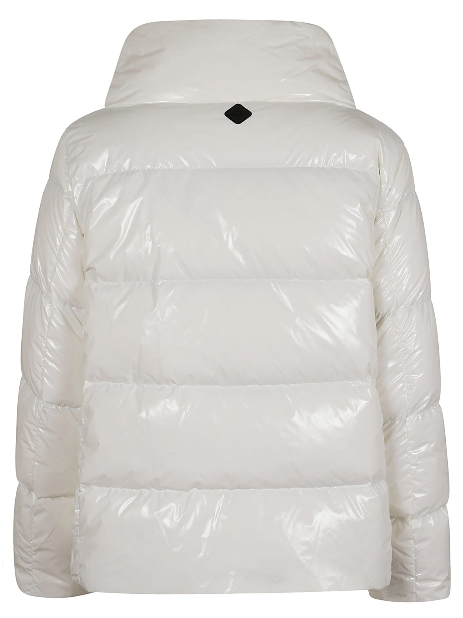 Shop Herno Gloss Hood Down Jacket In Bianco