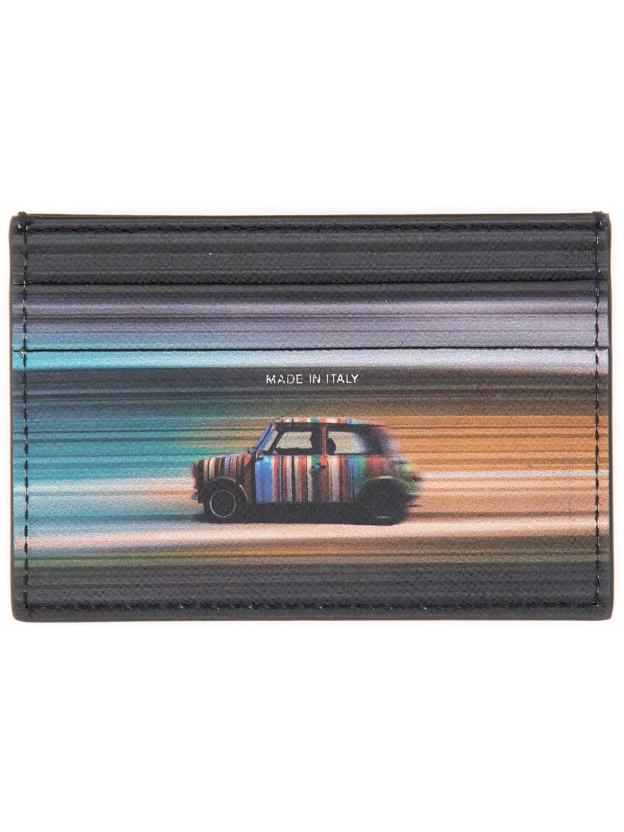 Shop Paul Smith Mini Blur Card Holder In Multicolour