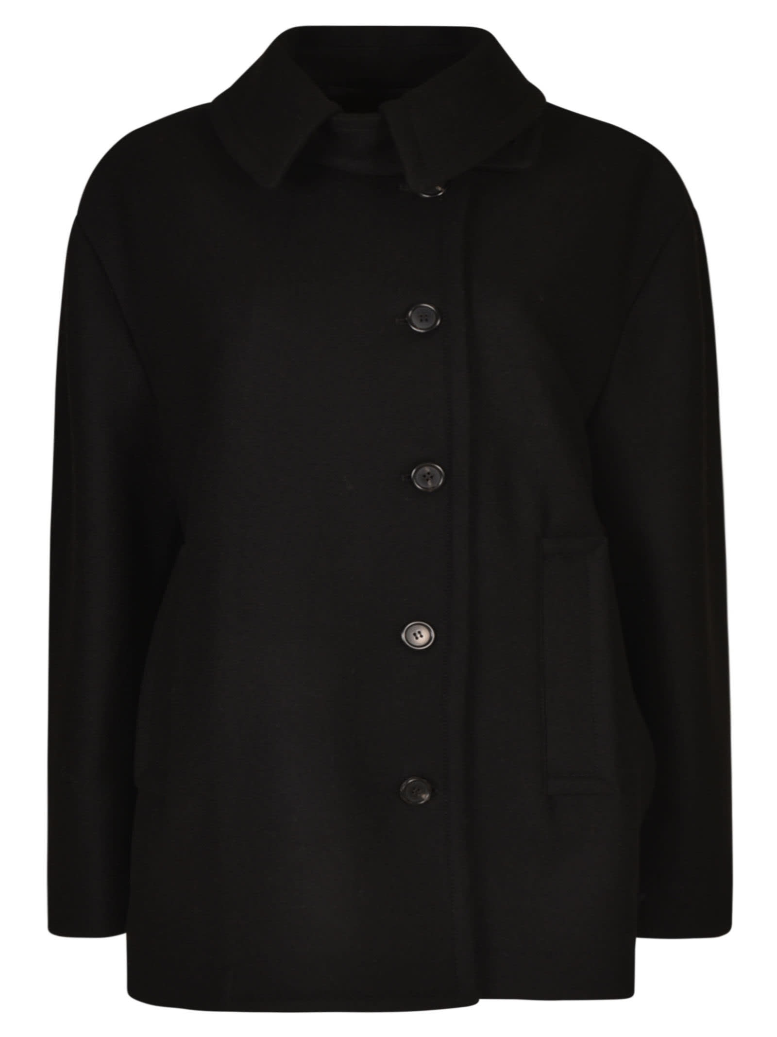 Alberto Biani Patched Pocket Buttoned Jacket In Black