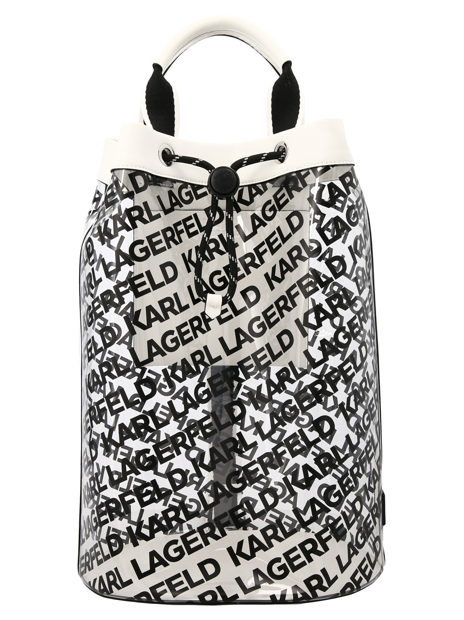 Karl Lagerfeld K/beach Logo Handbag In White/black