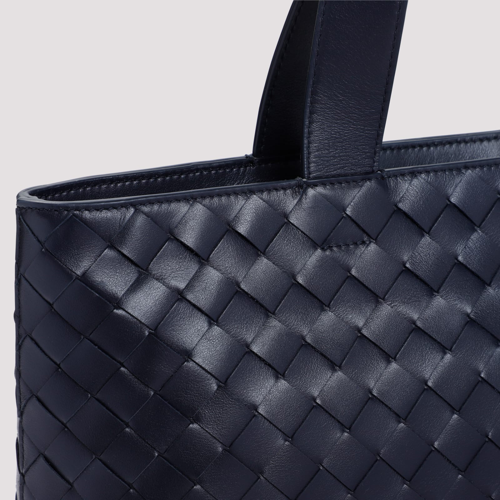 Shop Bottega Veneta Small Intrecciato Tote Bag In Space Silver