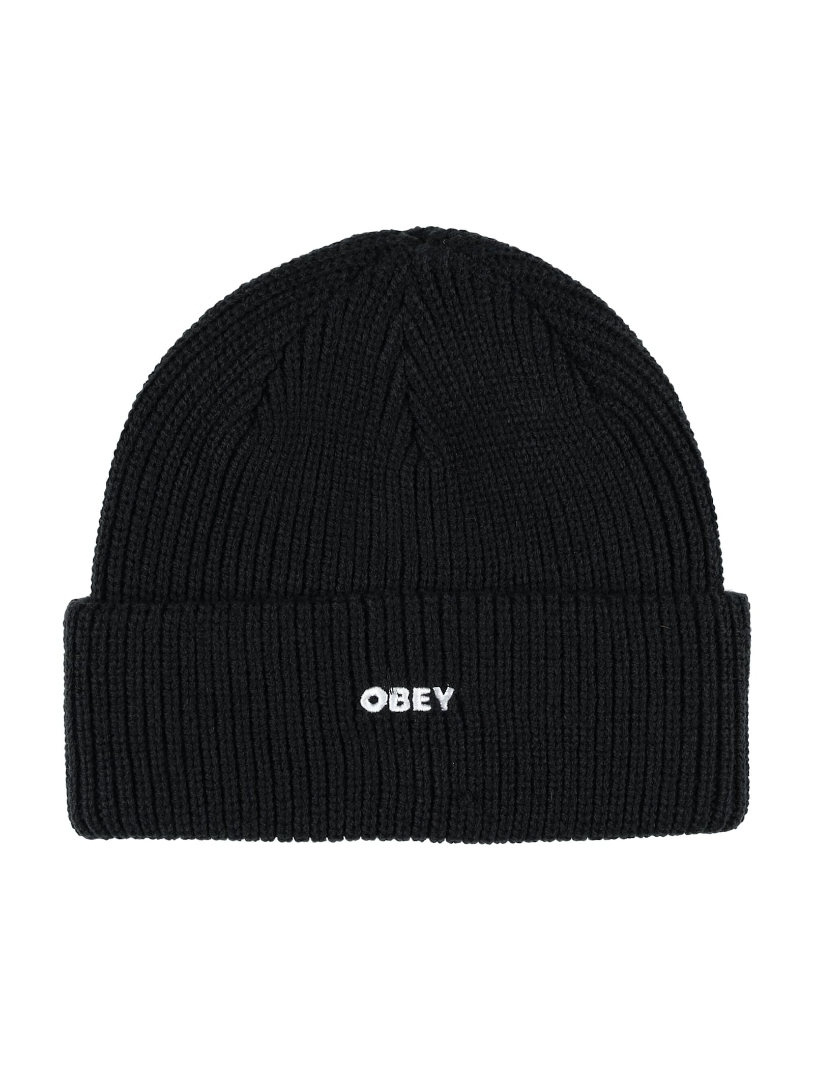 Obey Future Knit Logo Beanie In Black