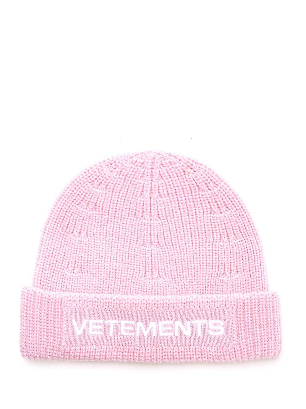 VETEMENTS Logo Embroidered Knitted Beanie