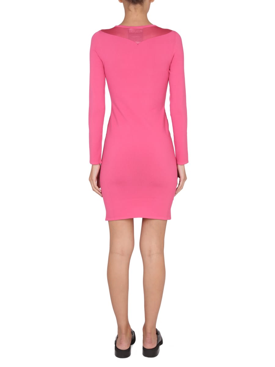 Shop Moschino Slim Fit Dress In Fuchsia