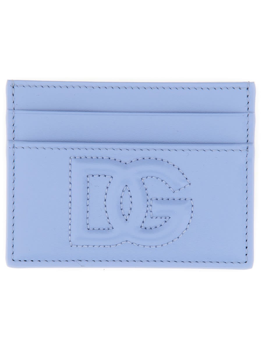 Shop Dolce & Gabbana Card Holder With Logo In Azure