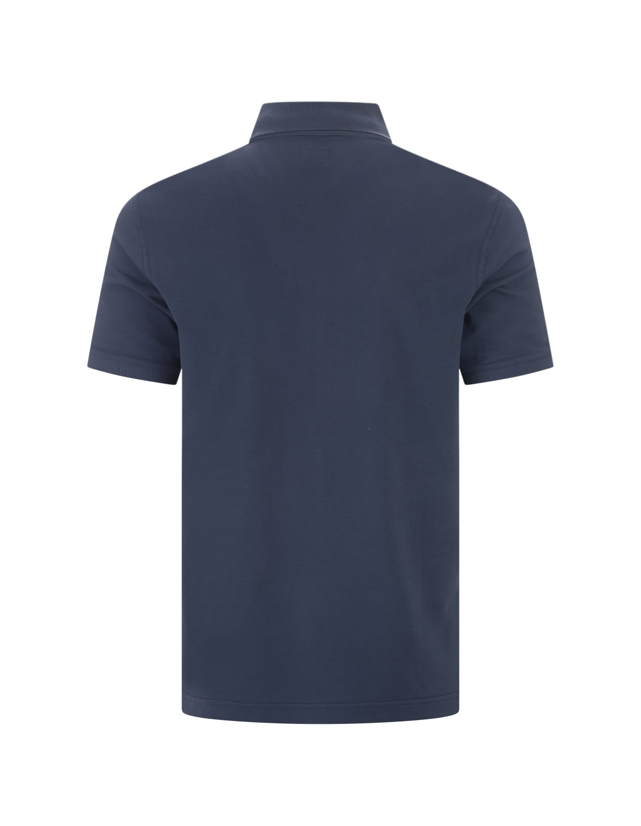 Shop Fedeli Dark Blue Light Cotton Piquet Polo Shirt