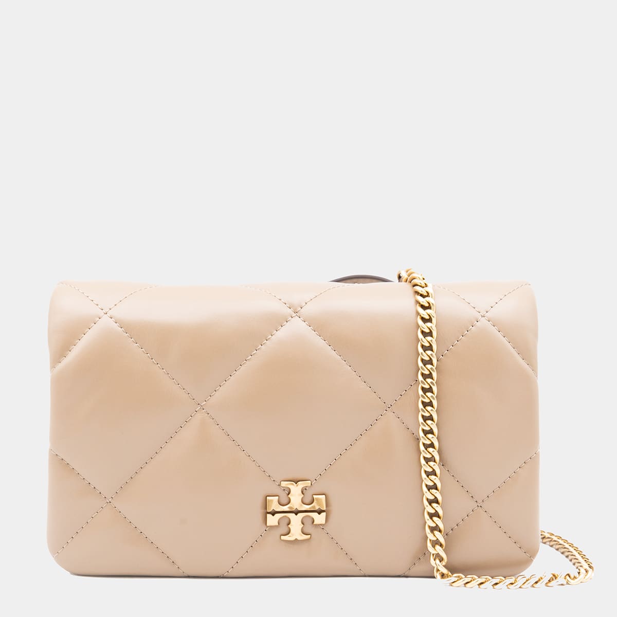 Shop Tory Burch Beige Leather Crossbody Bag In Taupe Oak