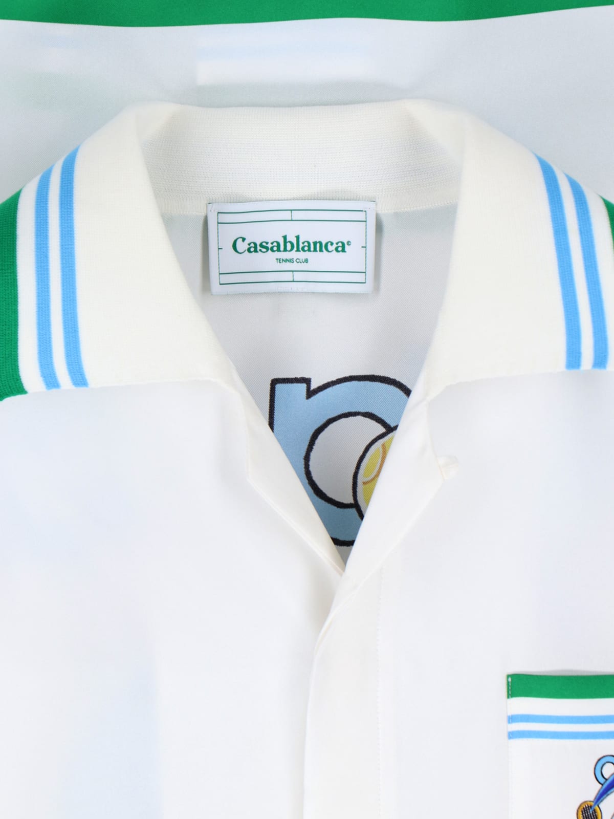 Shop Casablanca Le Jen Coloré Silk Shirt In White
