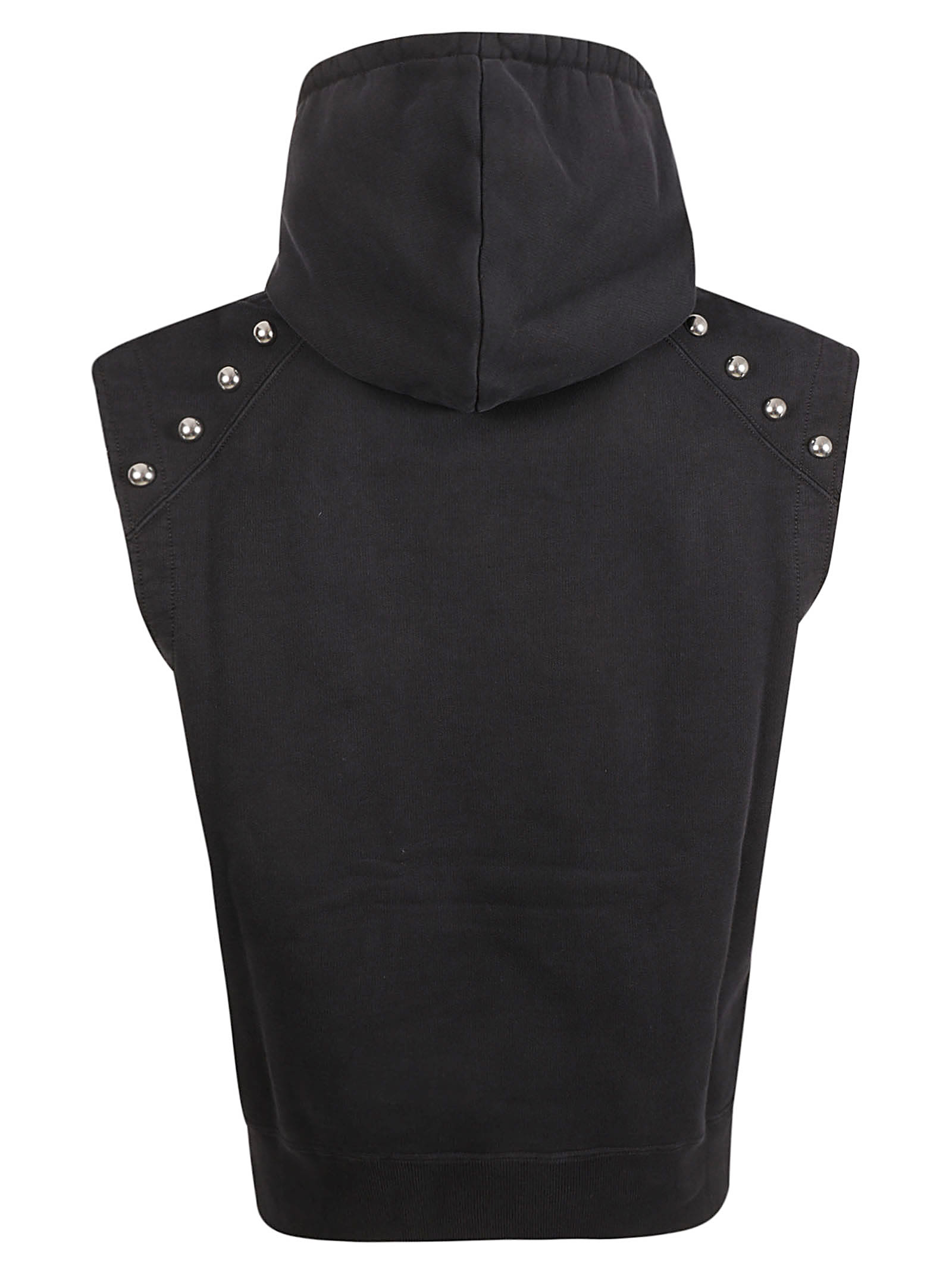 Shop Alexander Mcqueen Studded Sleeveless Hoodie In Black