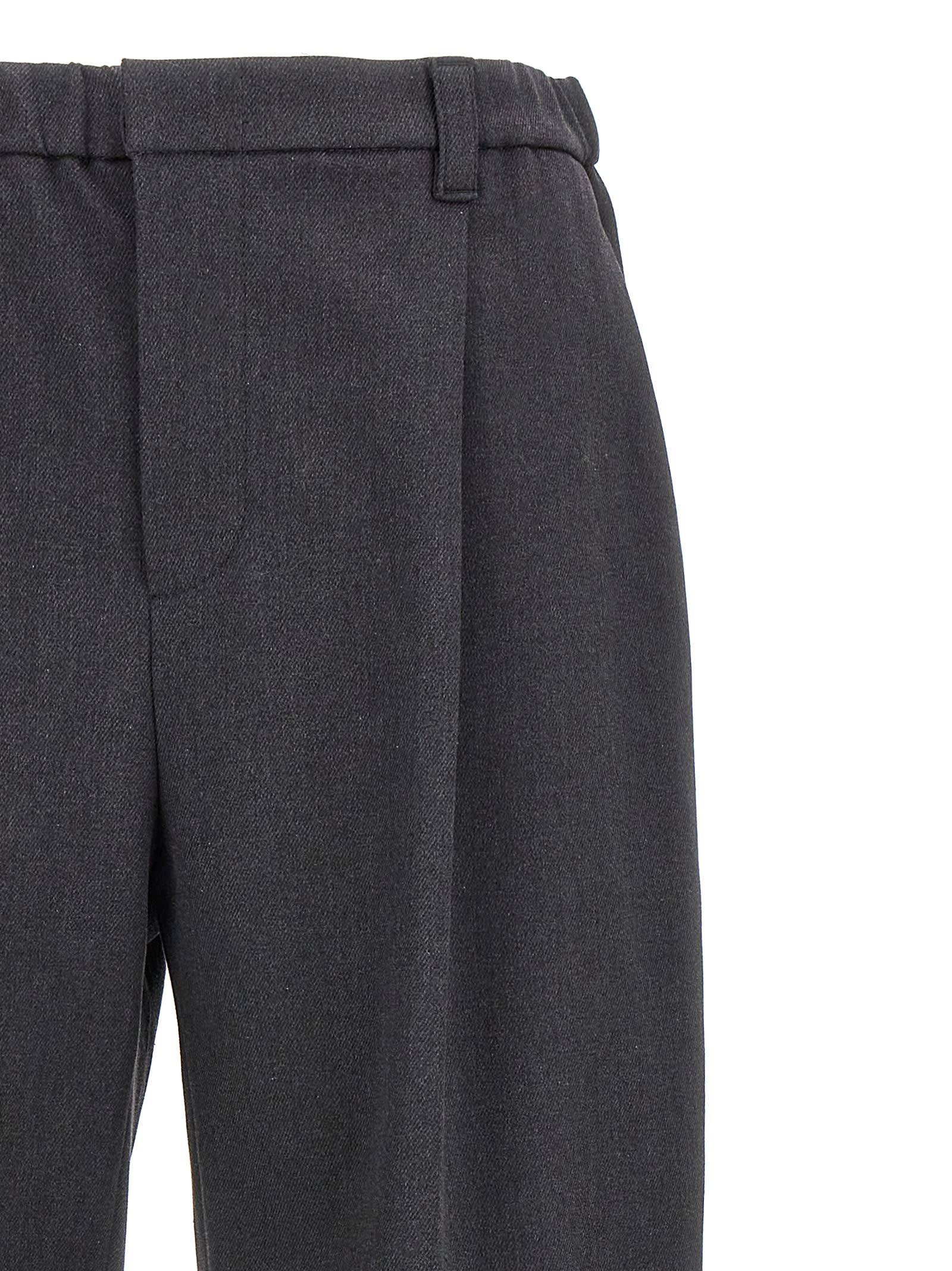 Shop Brunello Cucinelli Cotton Trousers In Gray