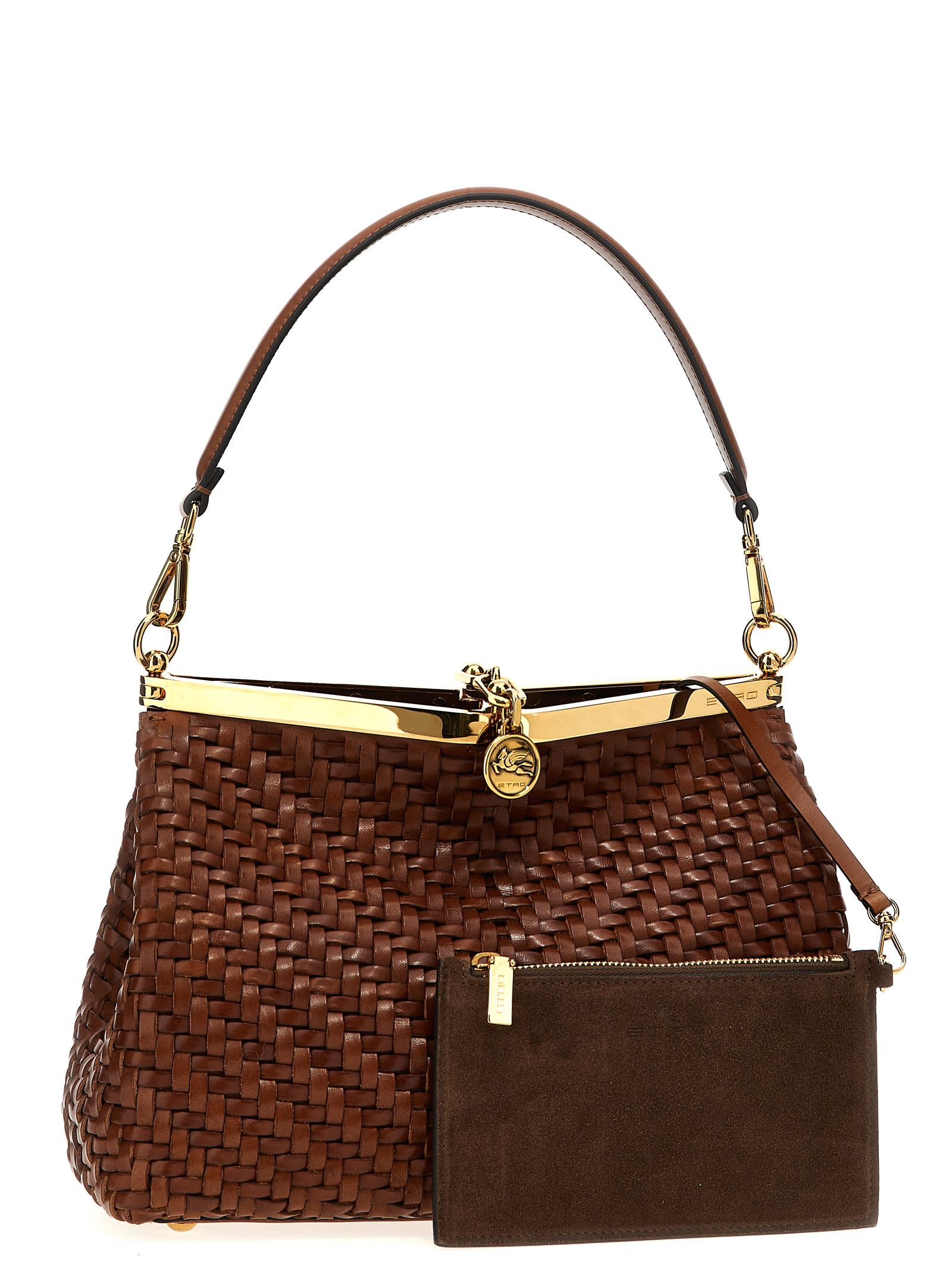 Shop Etro Vela Shoulder Bag In Beige