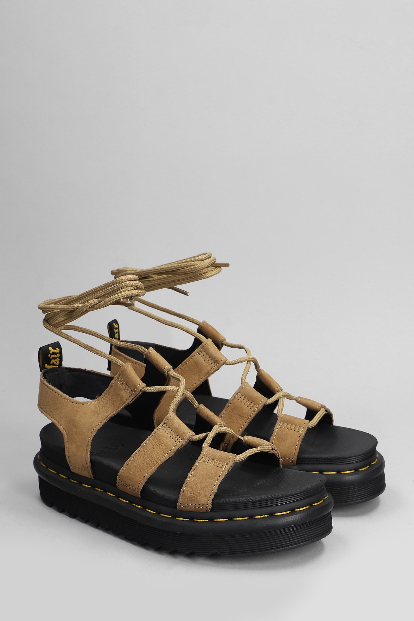Shop Dr. Martens' Nartilla Sandals In Leather Color Nubuck