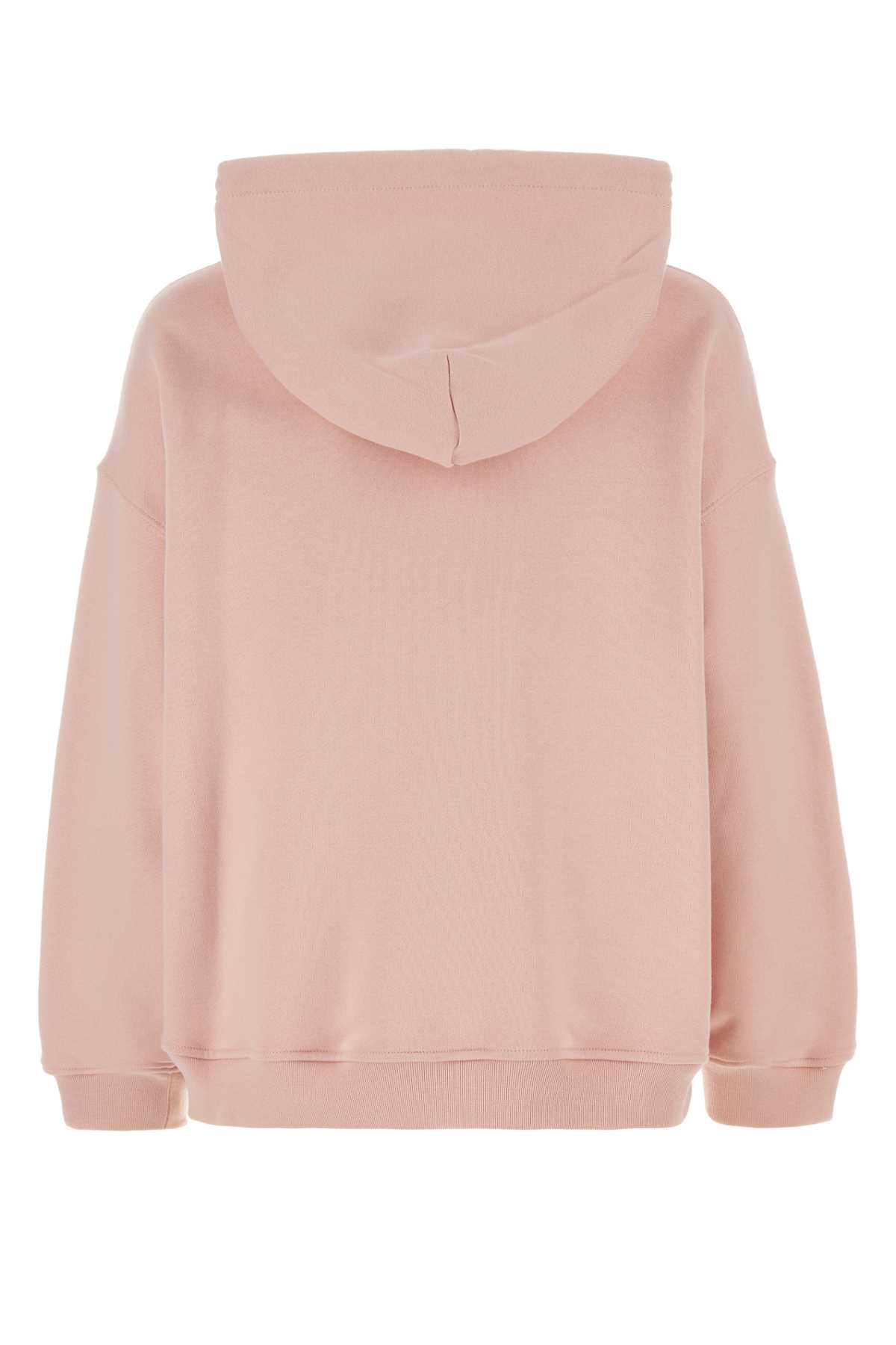 Versace Pink Cotton Oversize Sweatshirt In Pinkwhite