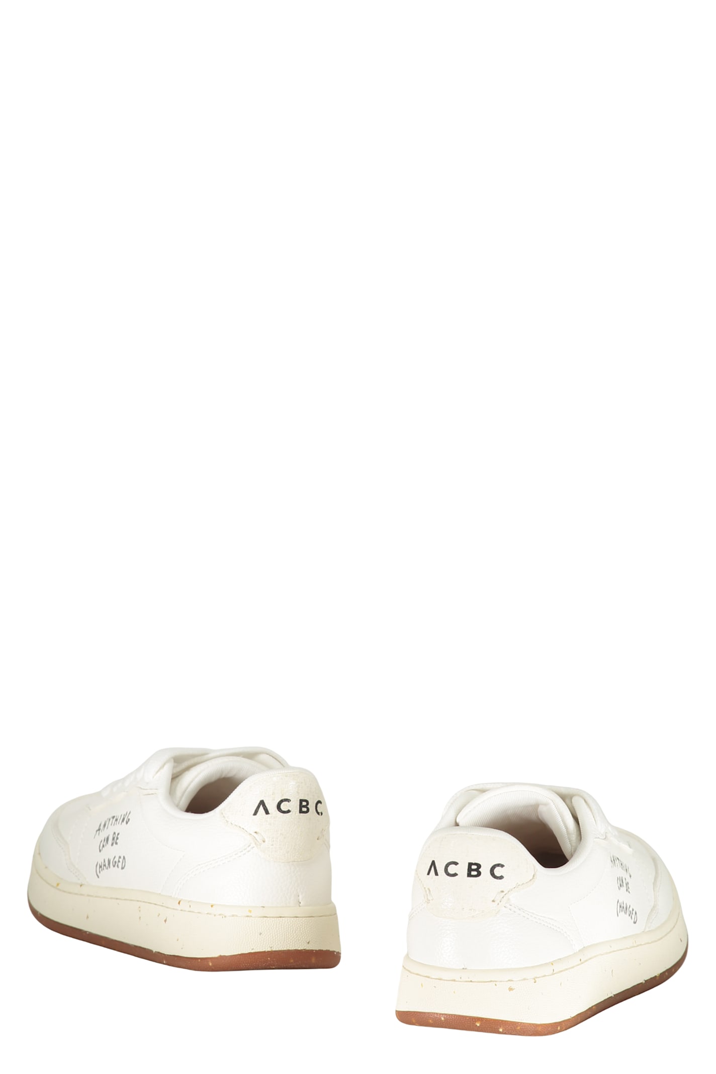Acbc Minimalist White Sneakers With Details In White