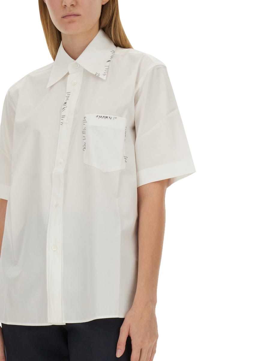 Shop Marni Shirt With Logo In White