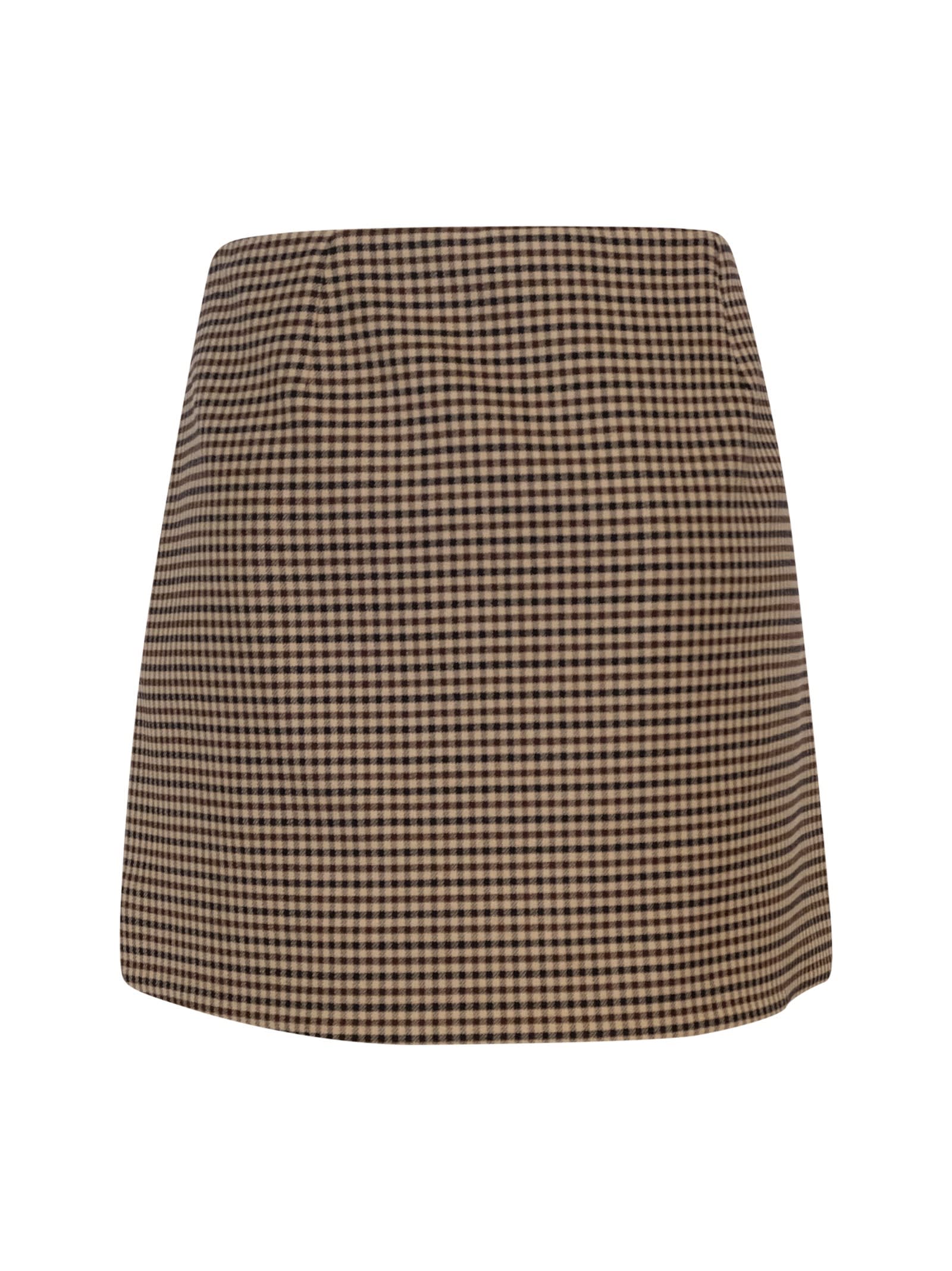 Shop P.a.r.o.s.h Parosh Beige Wool Lione Skirt