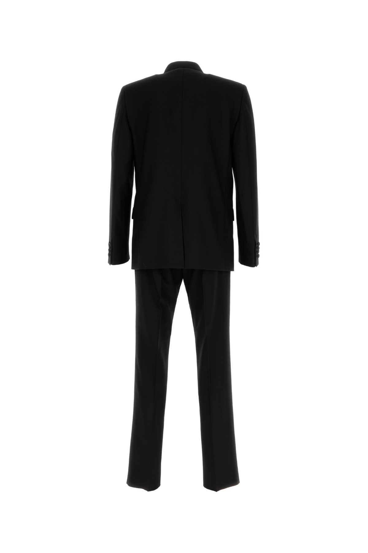 Gucci Wool Suit Double-breasted Design Structured Shoulders In Superblack