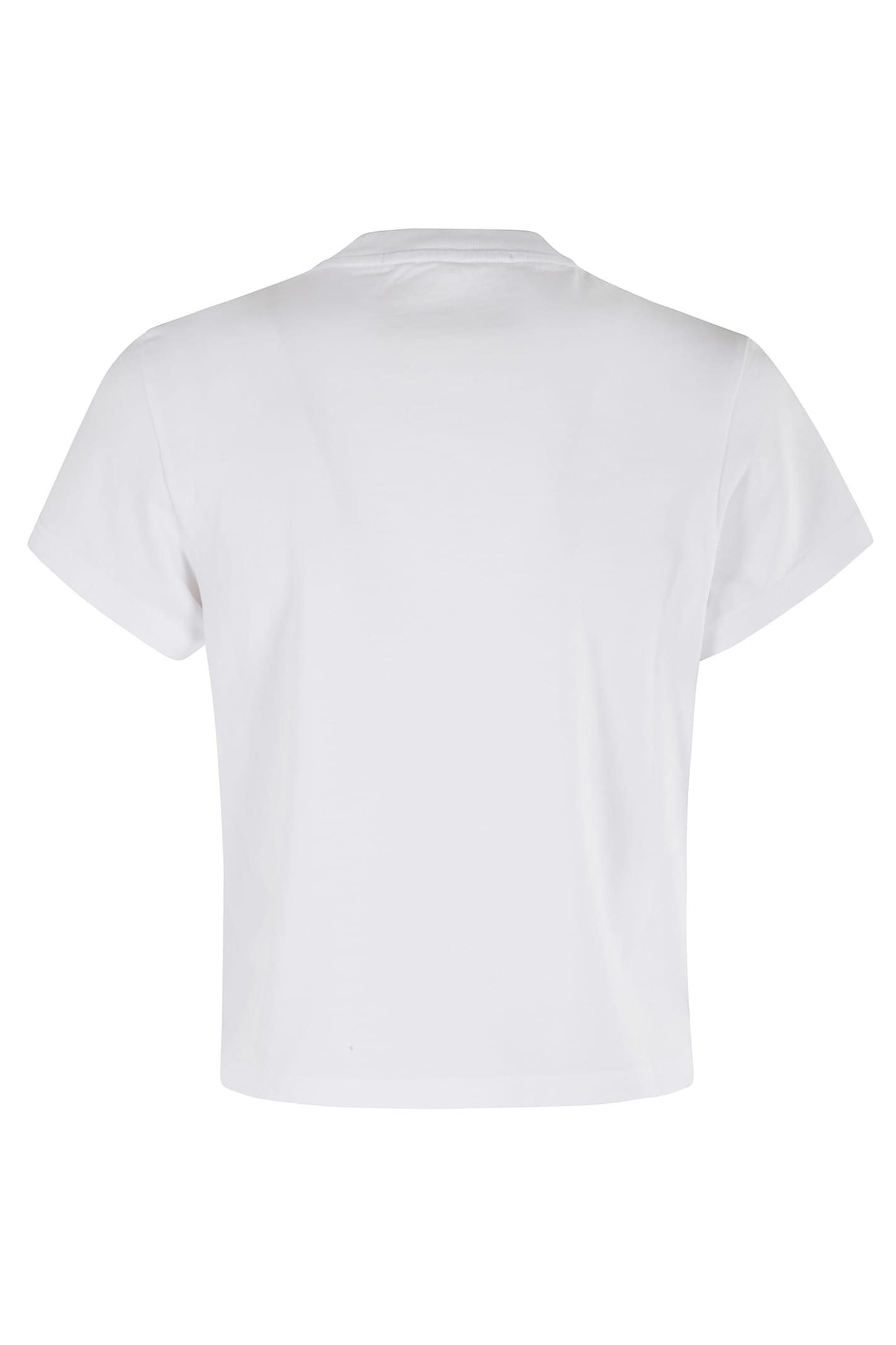Alexander Wang Fitted Shrunken Tee With Classic Crew Neckline In White