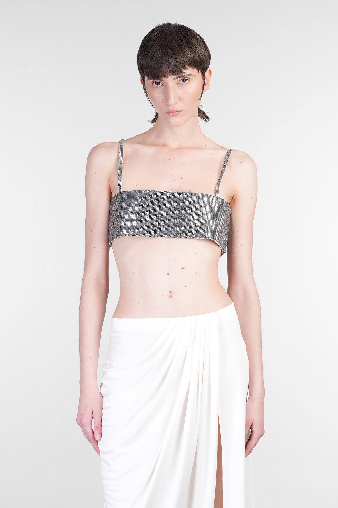 Mirror Topwear In Silver Polyester