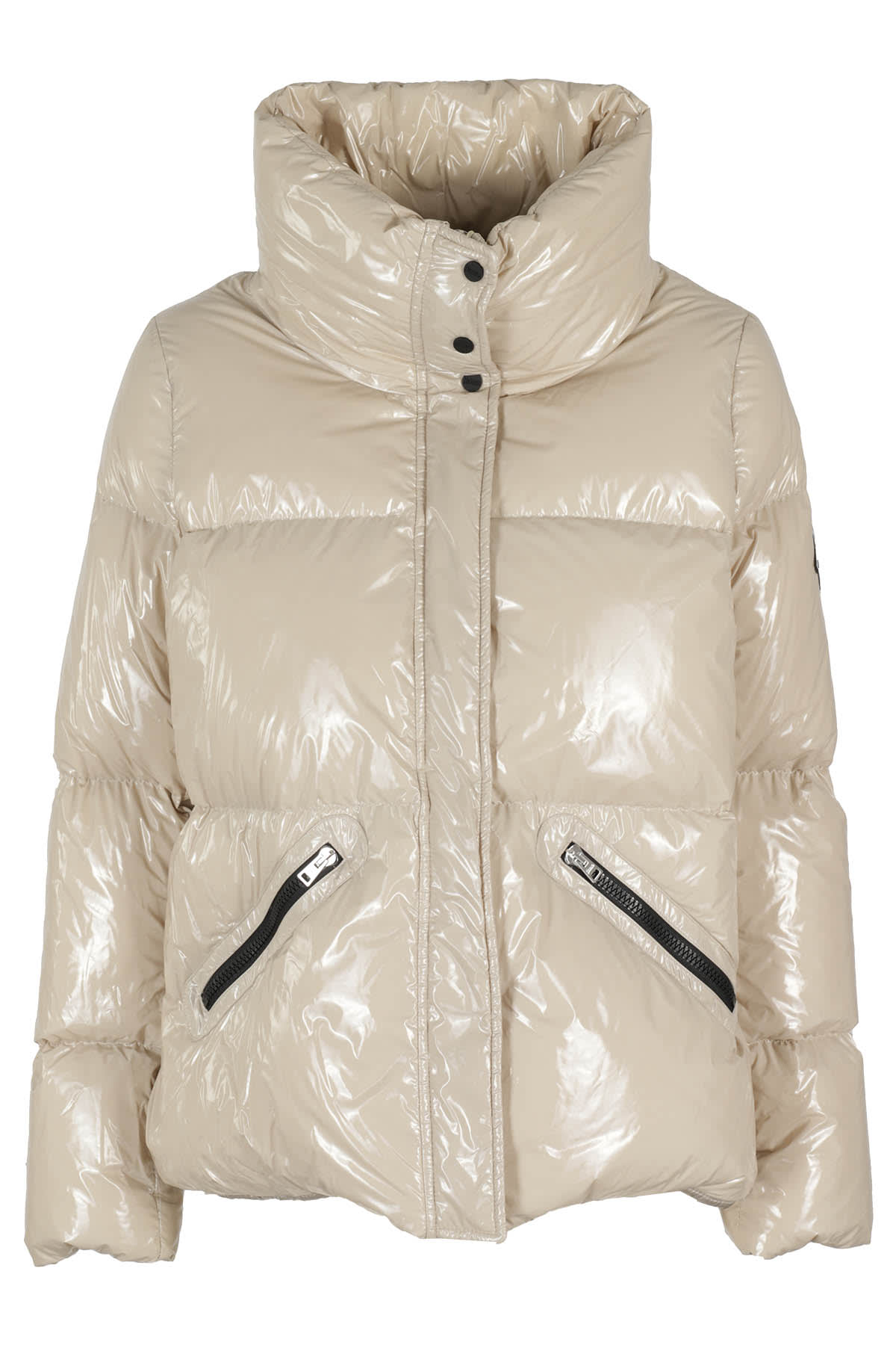 Herno Short Boxy-fit Gloss Fabric Bomber Jacket In Chantilly