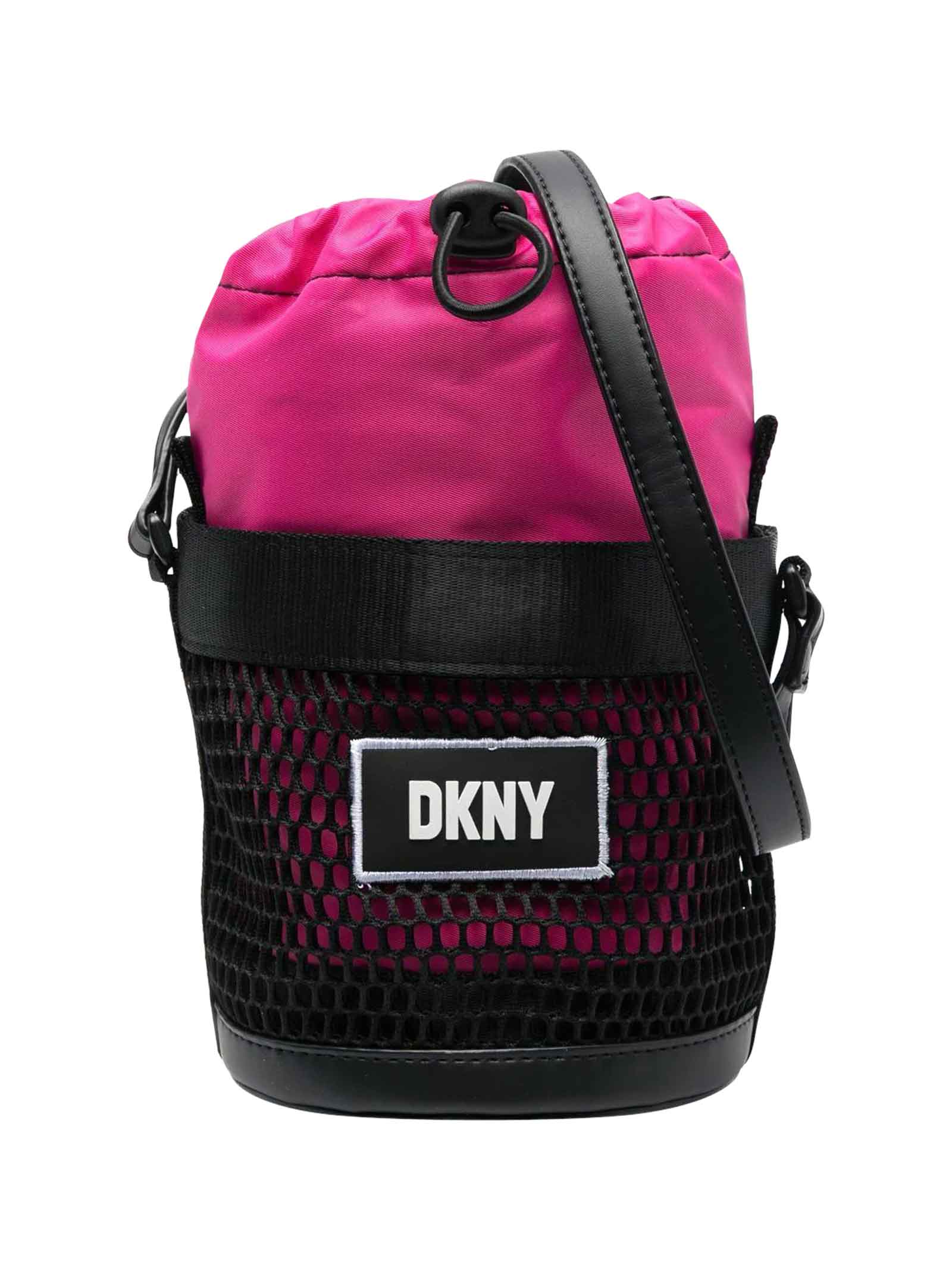 DKNY Black And Magenta Shoulder Bag Unisex