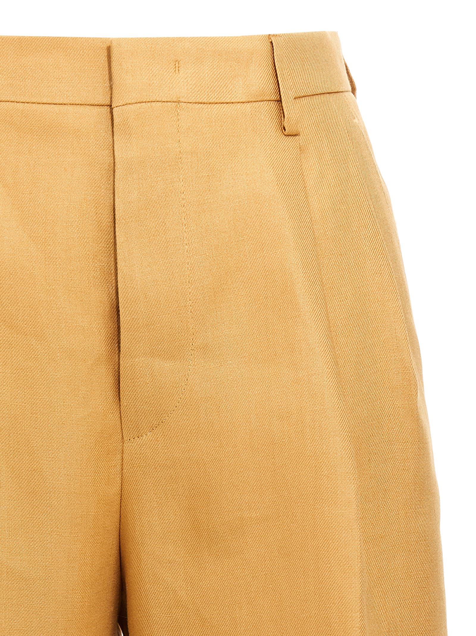 Tagliatore Front Pleated Bermuda Shorts With Belt Loops In Orange