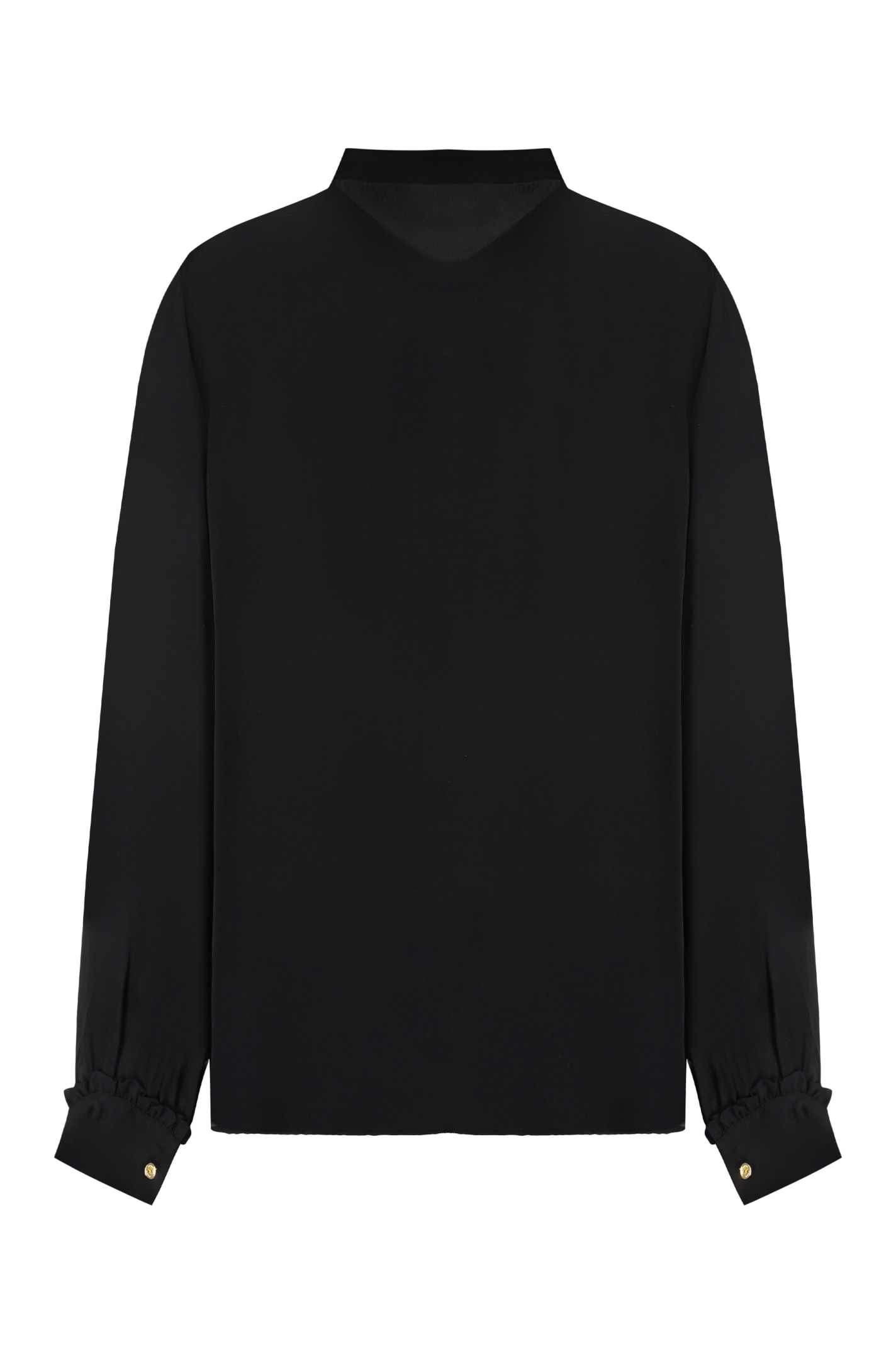 Shop Michael Michael Kors Silk Blend Blouse In Black