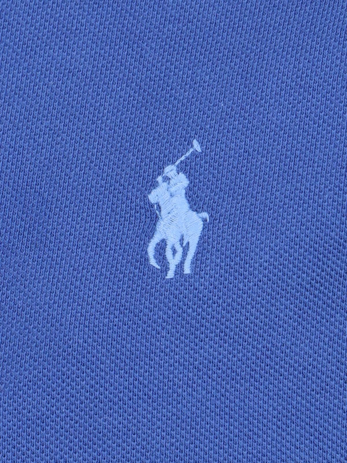 Shop Polo Ralph Lauren Logo Polo Shirt  In Blue