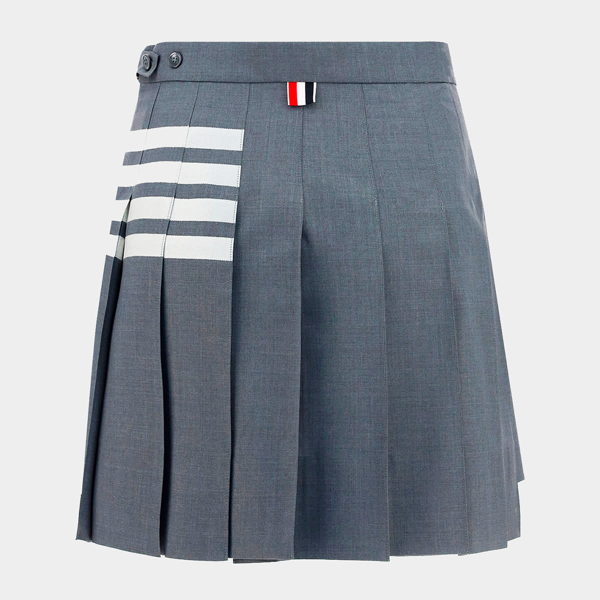 Thom Browne Grey And White Wool Skirt In Gray