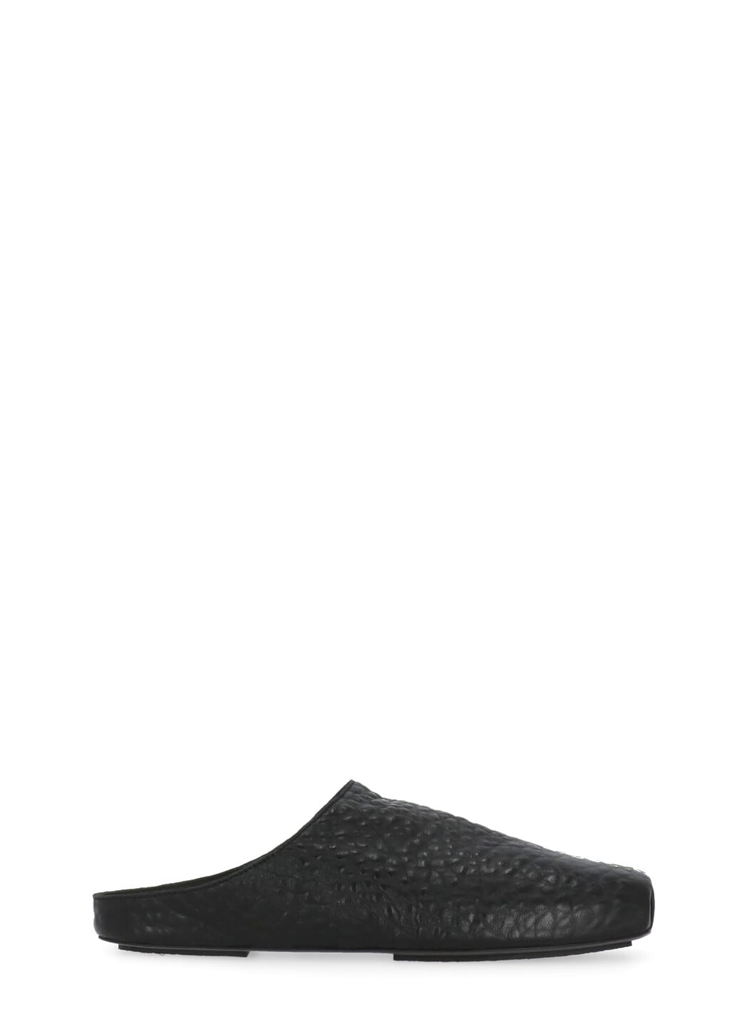 Uma Wang Square Toe Slip-on Slippers In Black