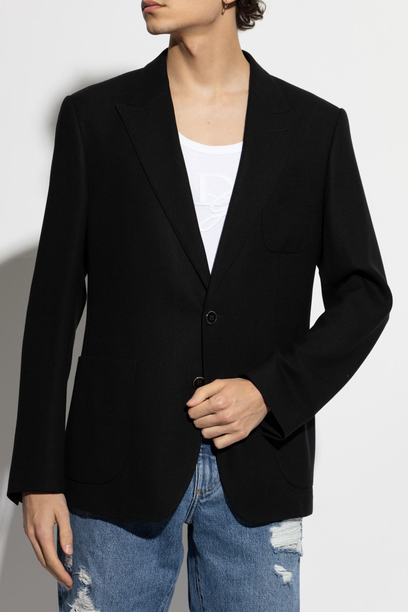 Dolce & Gabbana Wool Blazer In Nero