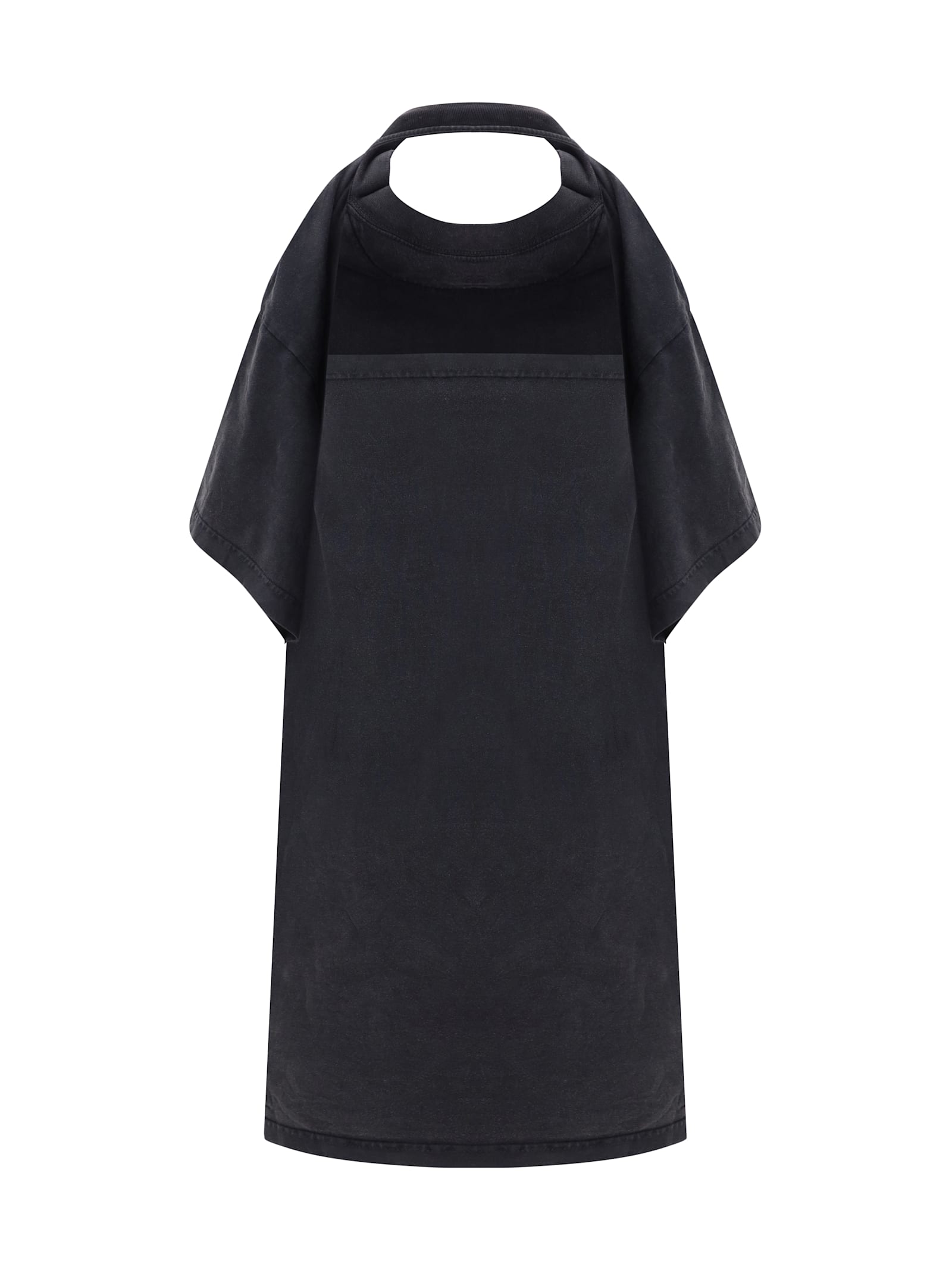 Shop Balenciaga T-shirt Dress In Faded Washed Black