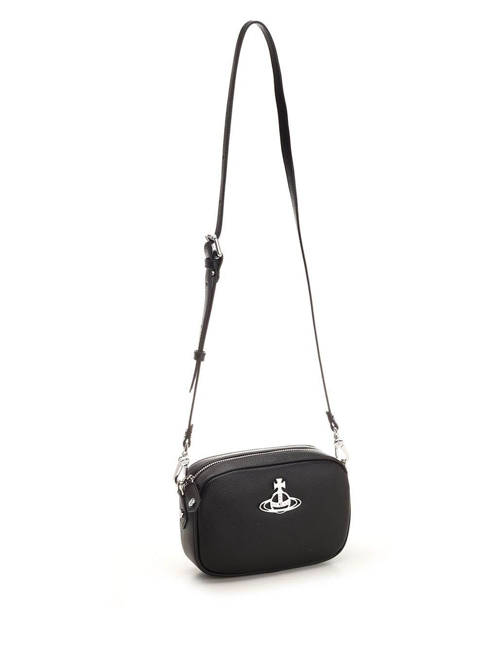 Shop Vivienne Westwood Anna Faux Leather Shoulder Bag In Black