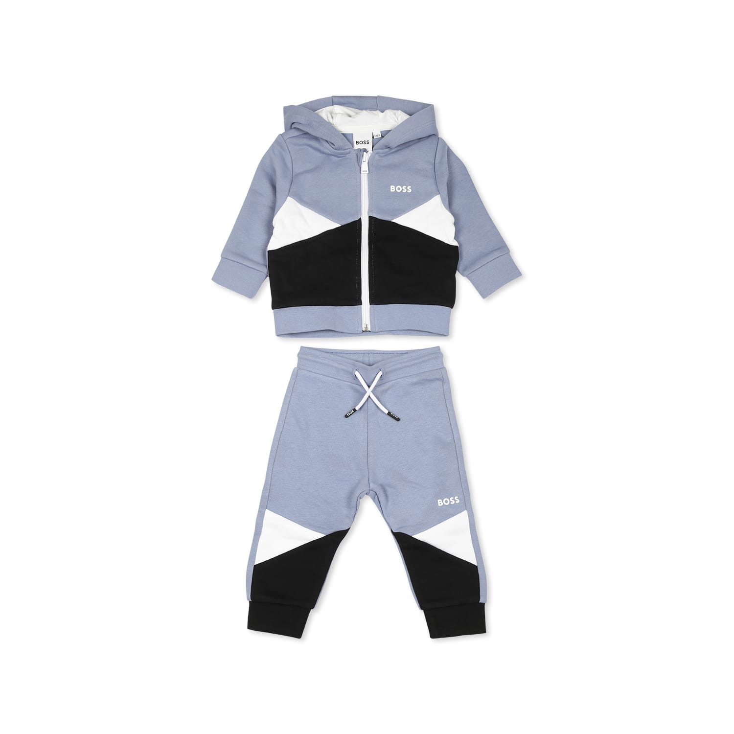 Hugo Boss Light Blue Set For Baby Boy With Logo In Light Blue