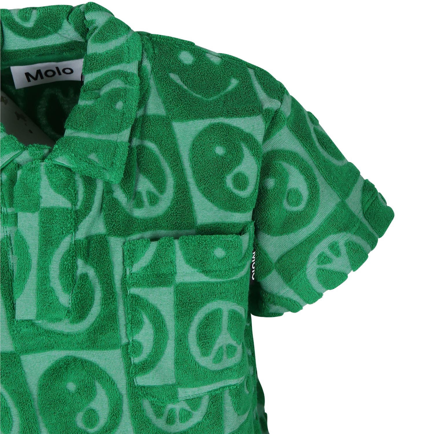Shop Molo Green T-shirt For Boy With Yin And Yang