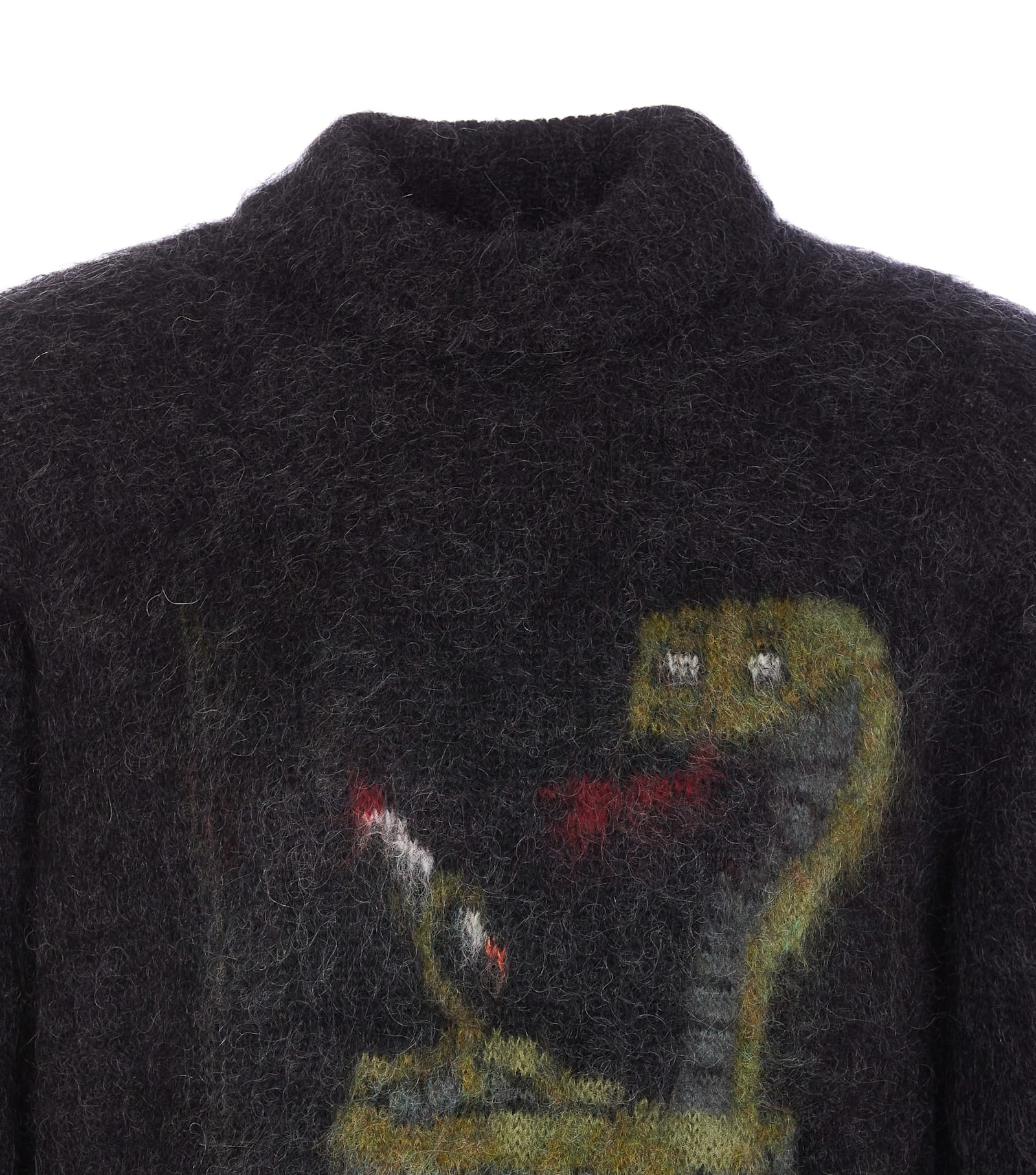 Magliano Embroidered Graphic Knitted Sweater Long Sleeves In Black