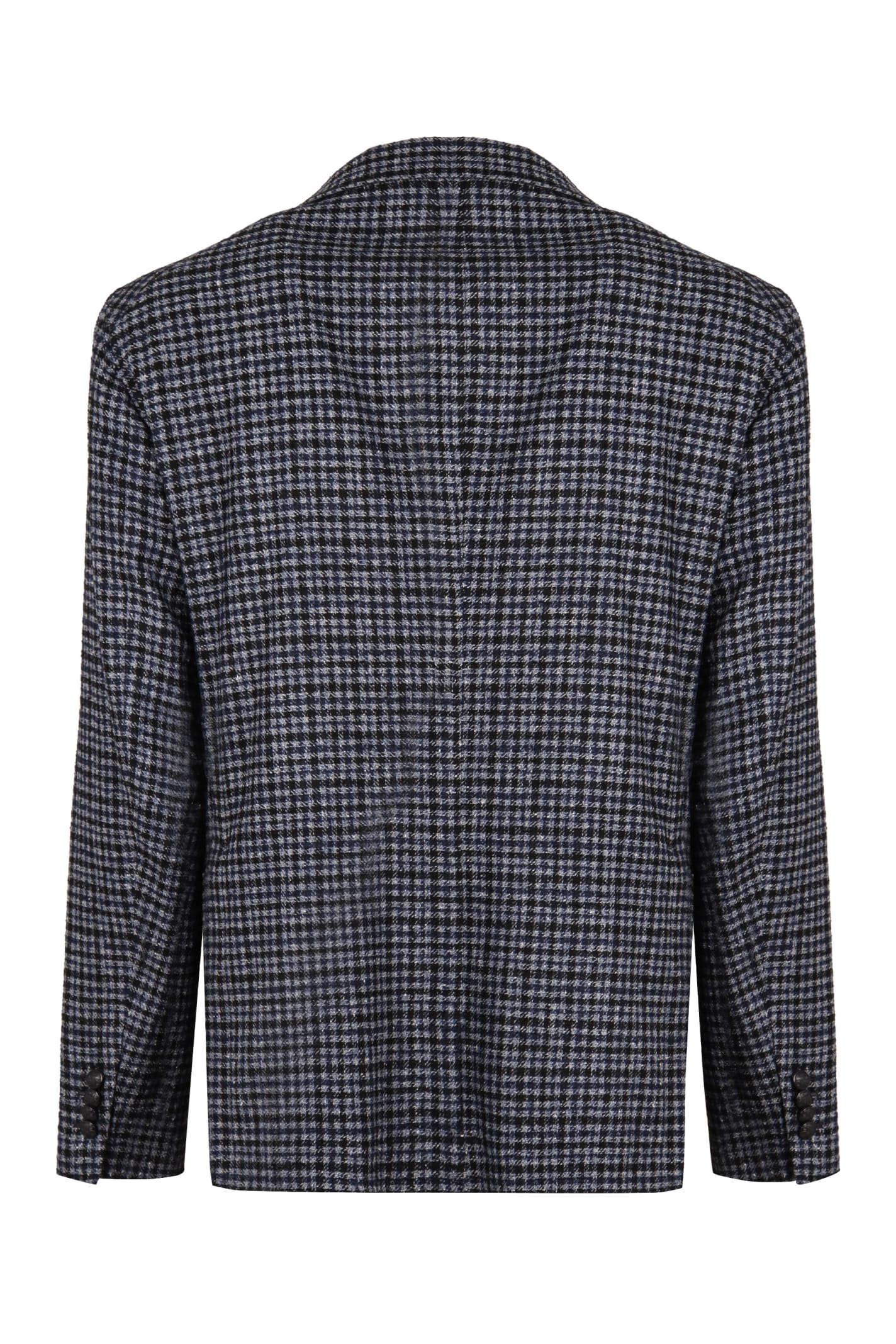 Shop Tagliatore Houndstooth Pattern Blazer In Blue