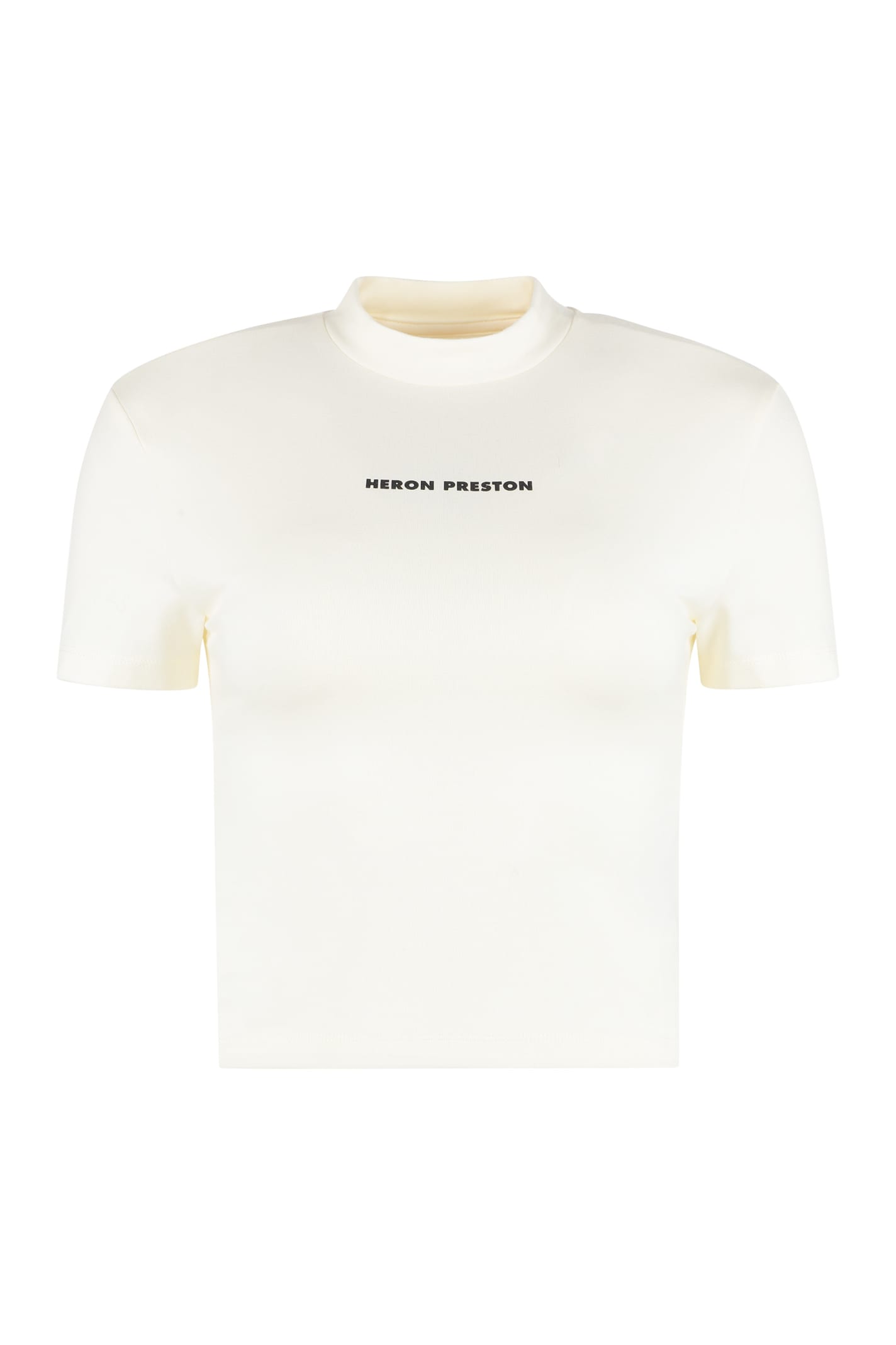 HERON PRESTON Logo Detail Cropped T-shirt