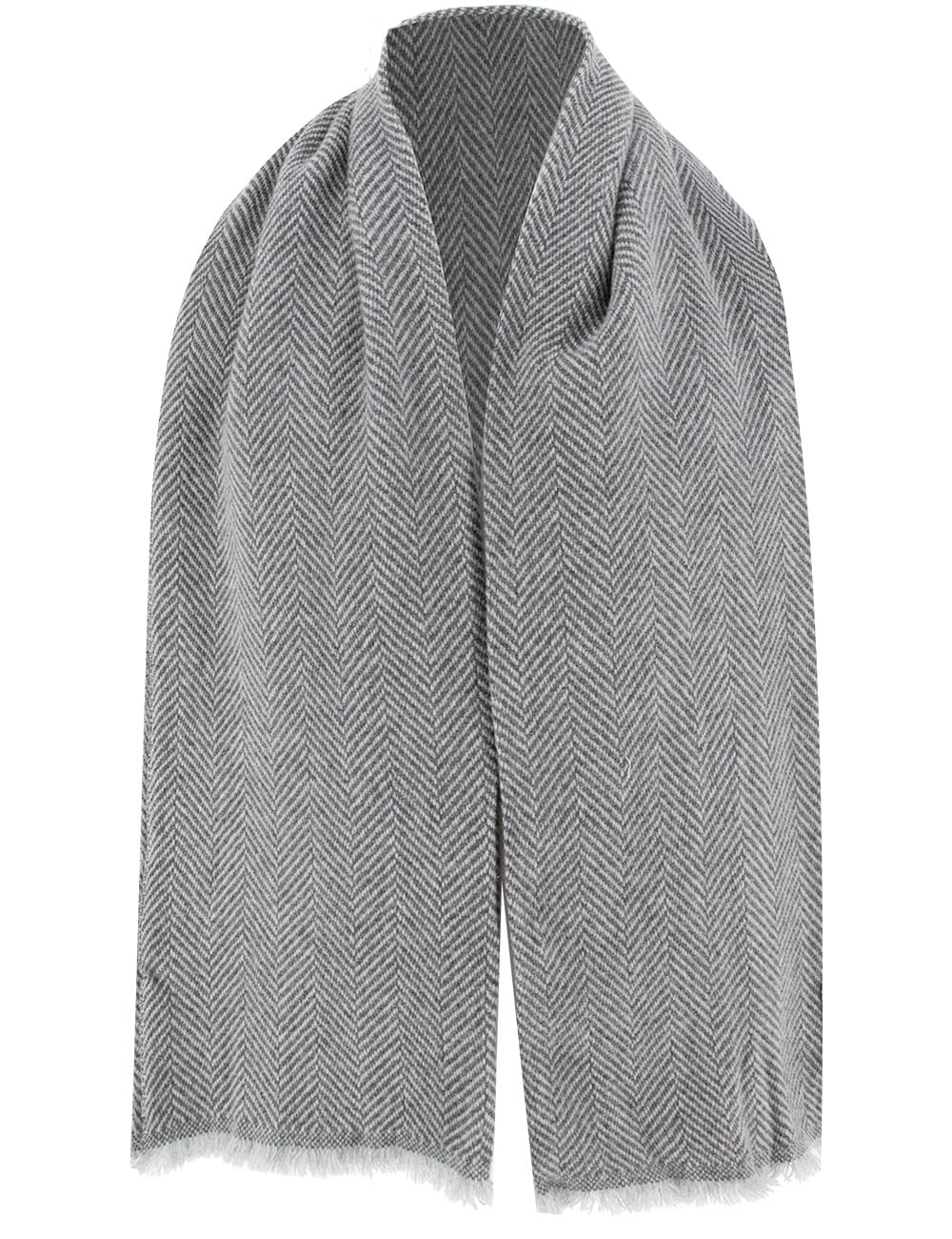 Shop Brunello Cucinelli Scarf In Grigio Chiaro