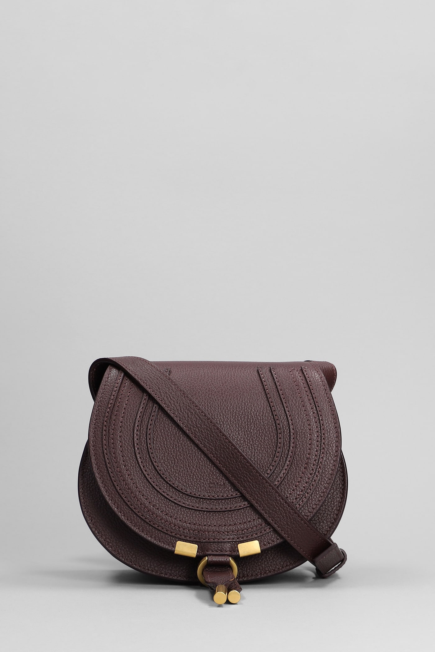 Chloé Mercie Small Shoulder Bag In Viola Leather