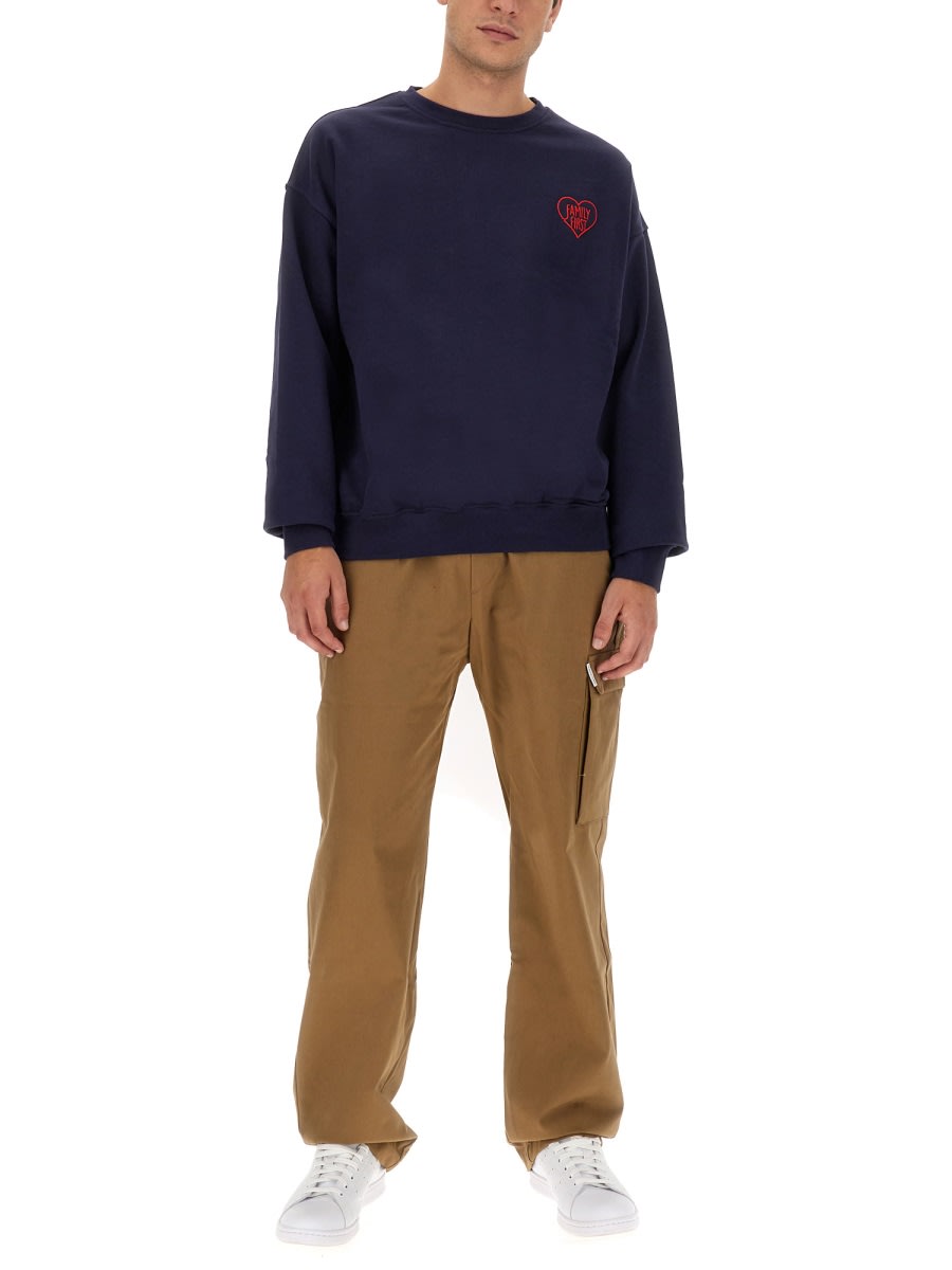 Family First Heart Sweatshirt In Blue