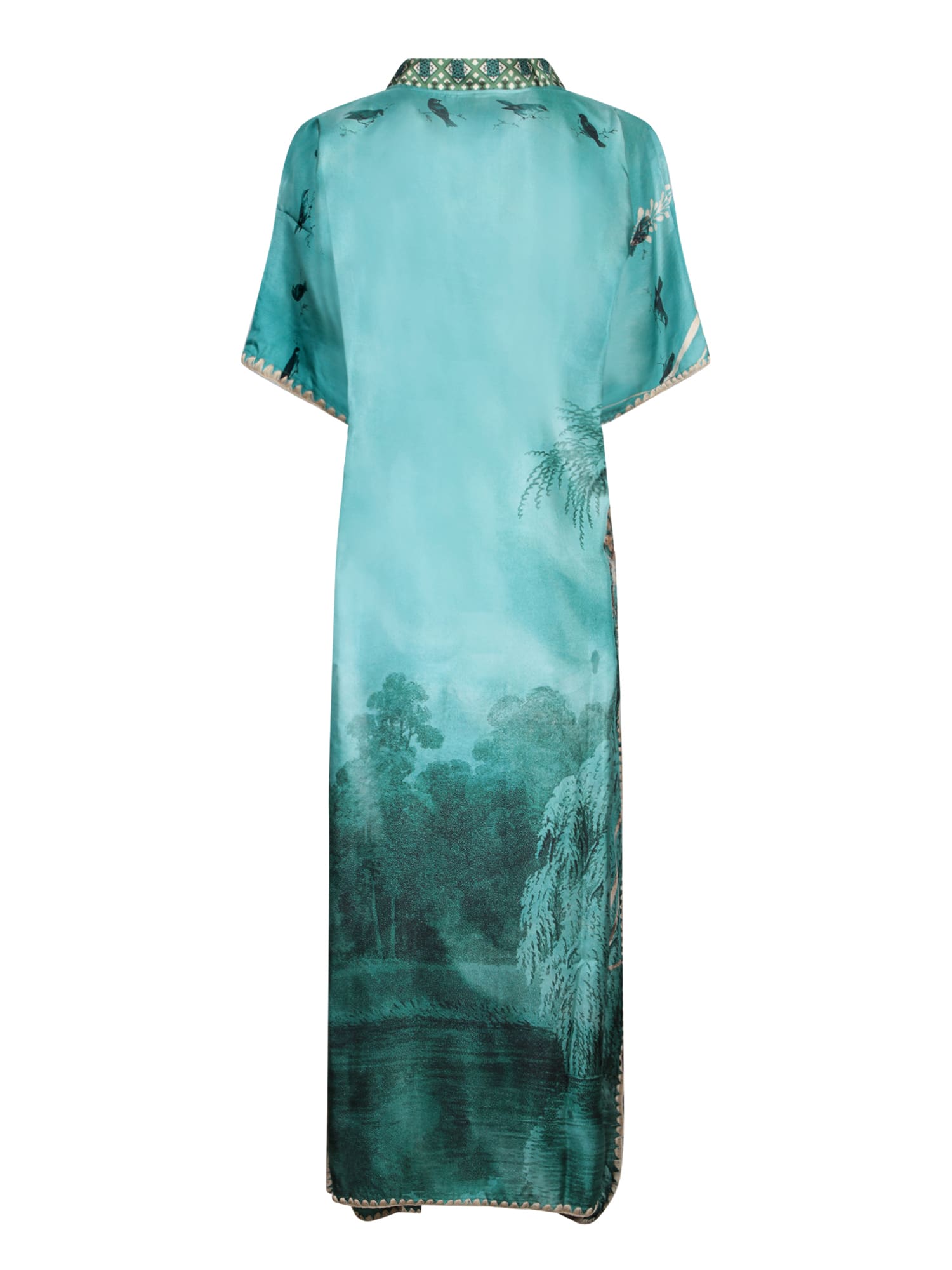 Shop Pierre-louis Mascia Multicolor Blue Aloes Kaftan