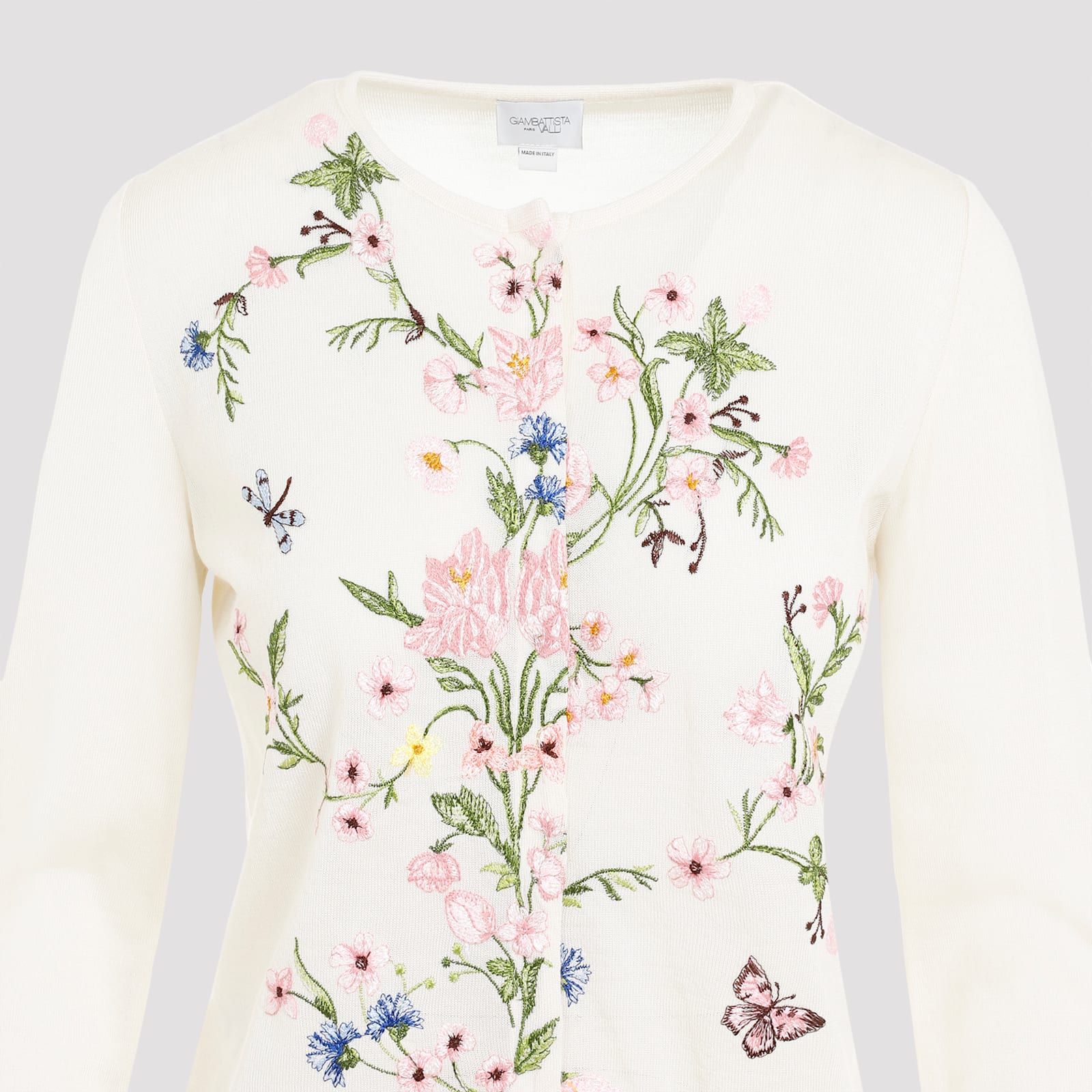 Shop Giambattista Valli Knit Cardigan In Ivory