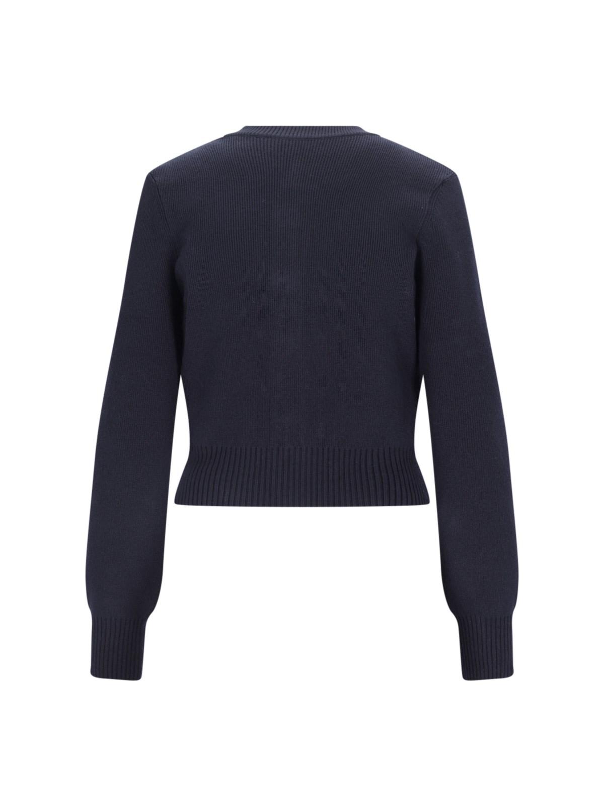 Shop Ami Alexandre Mattiussi Cropped Cardigan In Blue