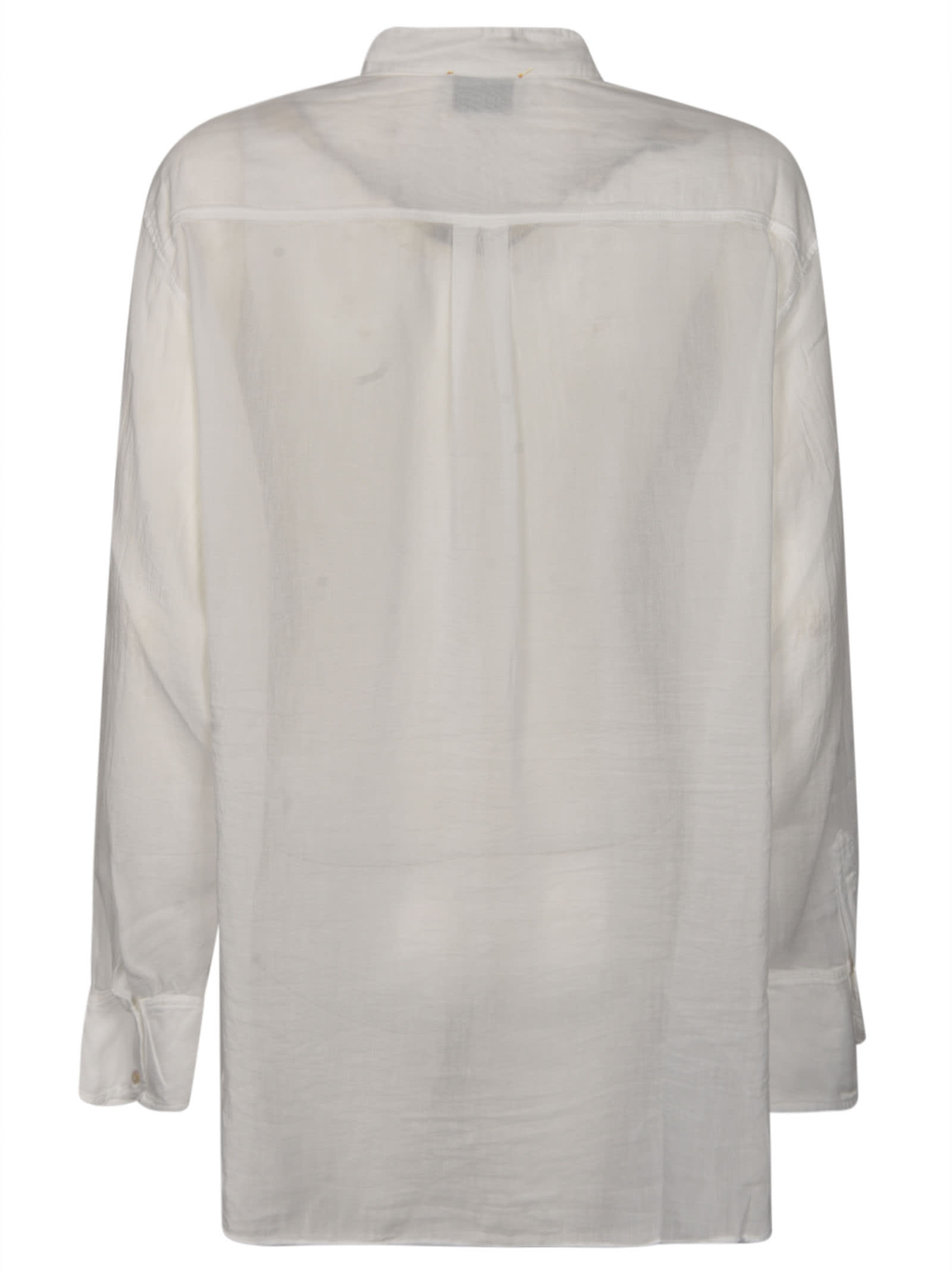 Shop Forte Forte Long-sleeved Blouse In Bianco