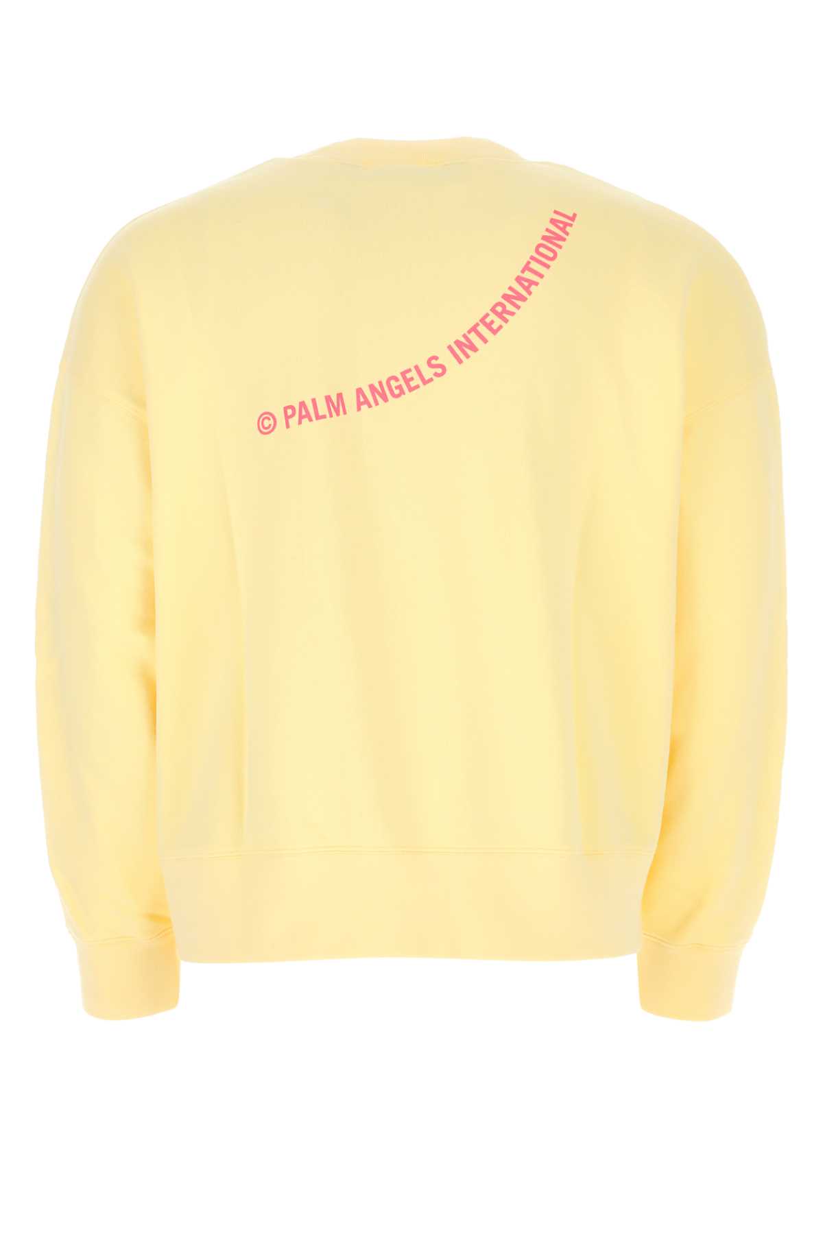 Shop Palm Angels Pastel Yellow Cotton Sweatshirt In Multicolor