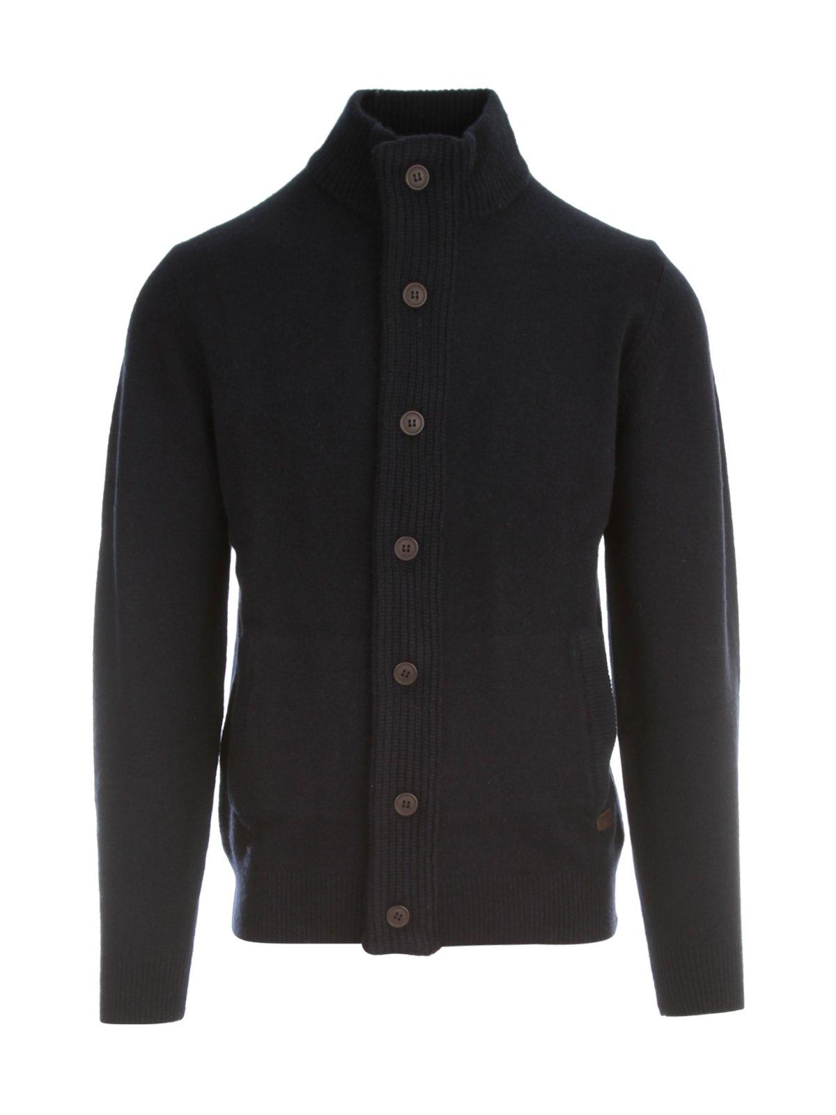 BARBOUR LOGO PATCH BUTTONED CARDIGAN