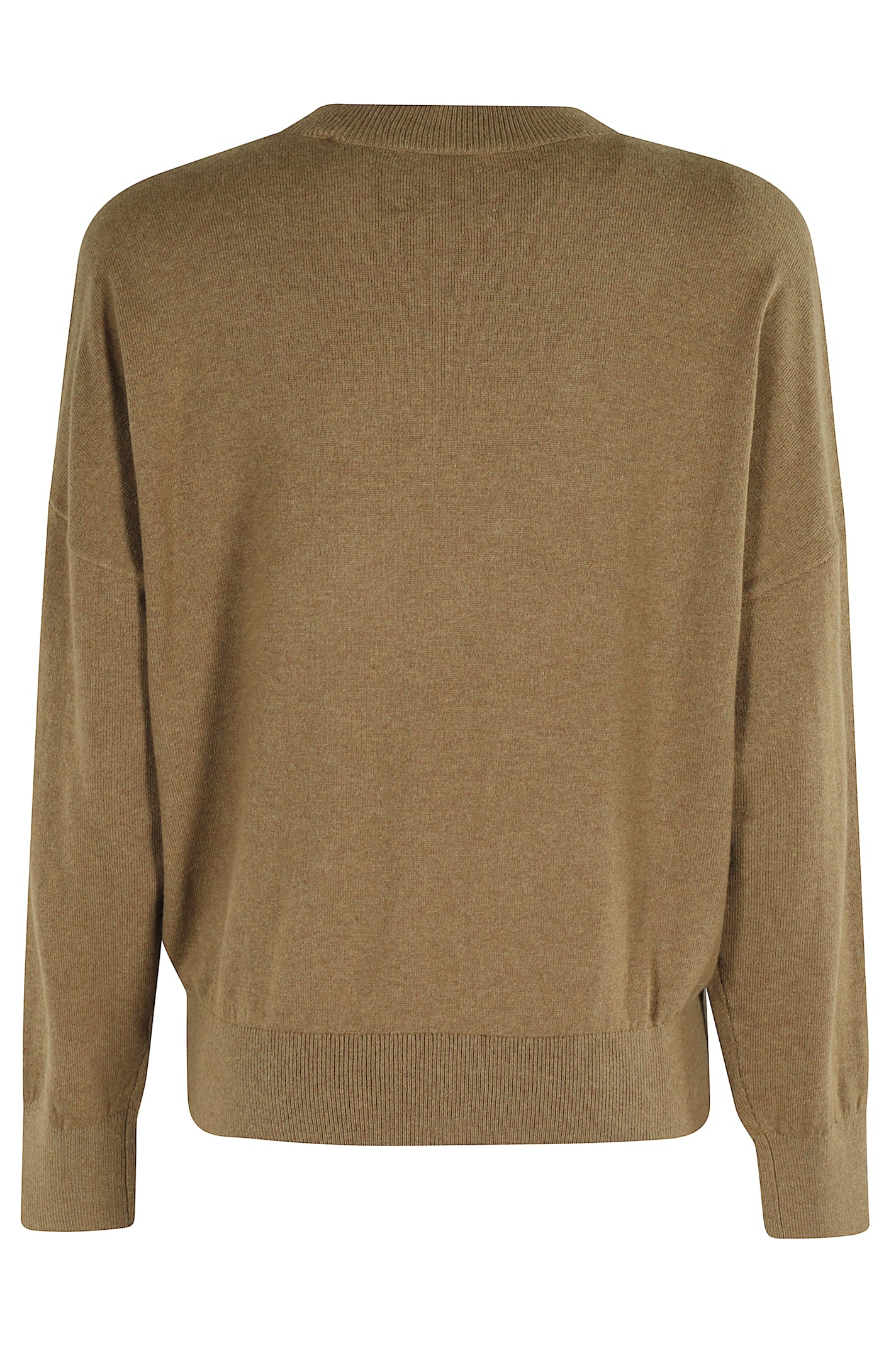 Isabel Marant Étoile Relaxed Fit Long Sleeve Jersey Top With Ribbed Details In Brown