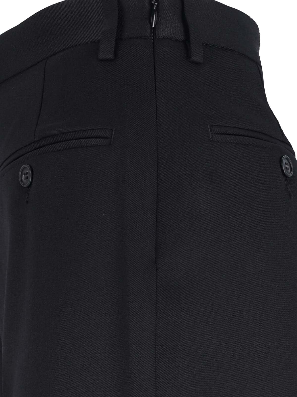 Mm6 Maison Margiela Mm6 By Maison Margiela High-waisted Black Tailored Pants With Wide-leg Silhouette In Black